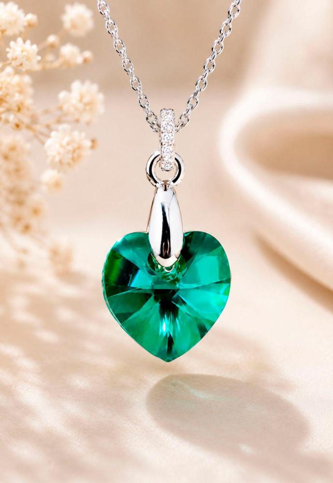 Collar Gran Romance Plata 925 Cristal Swarovski® Emerald-4