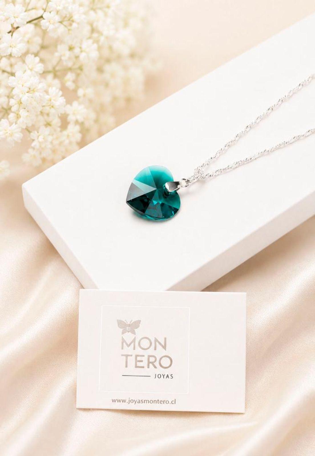Collar Gran Romance Plata 925 Cristal Swarovski® Emerald-5