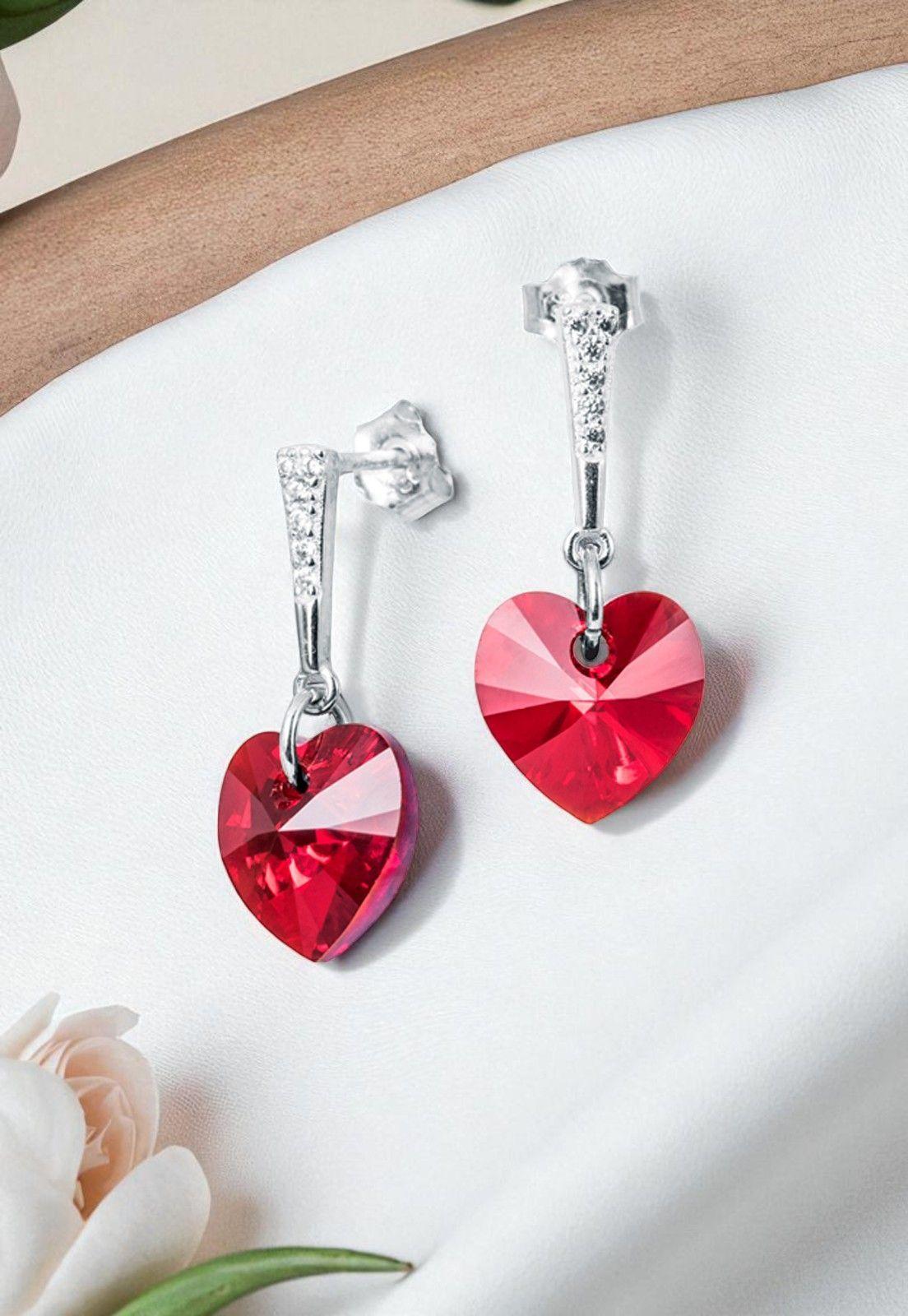 Aros Romance Plata Italiana 925 Cristal Genuino Siam-2