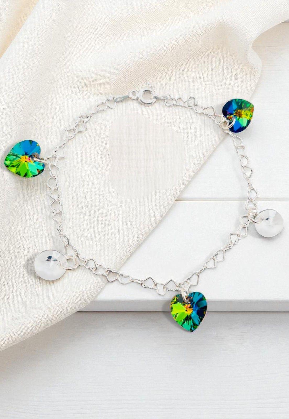 Pulsera Romance Plata Italiana 925 Cristal Genuino Vitral Medium-2