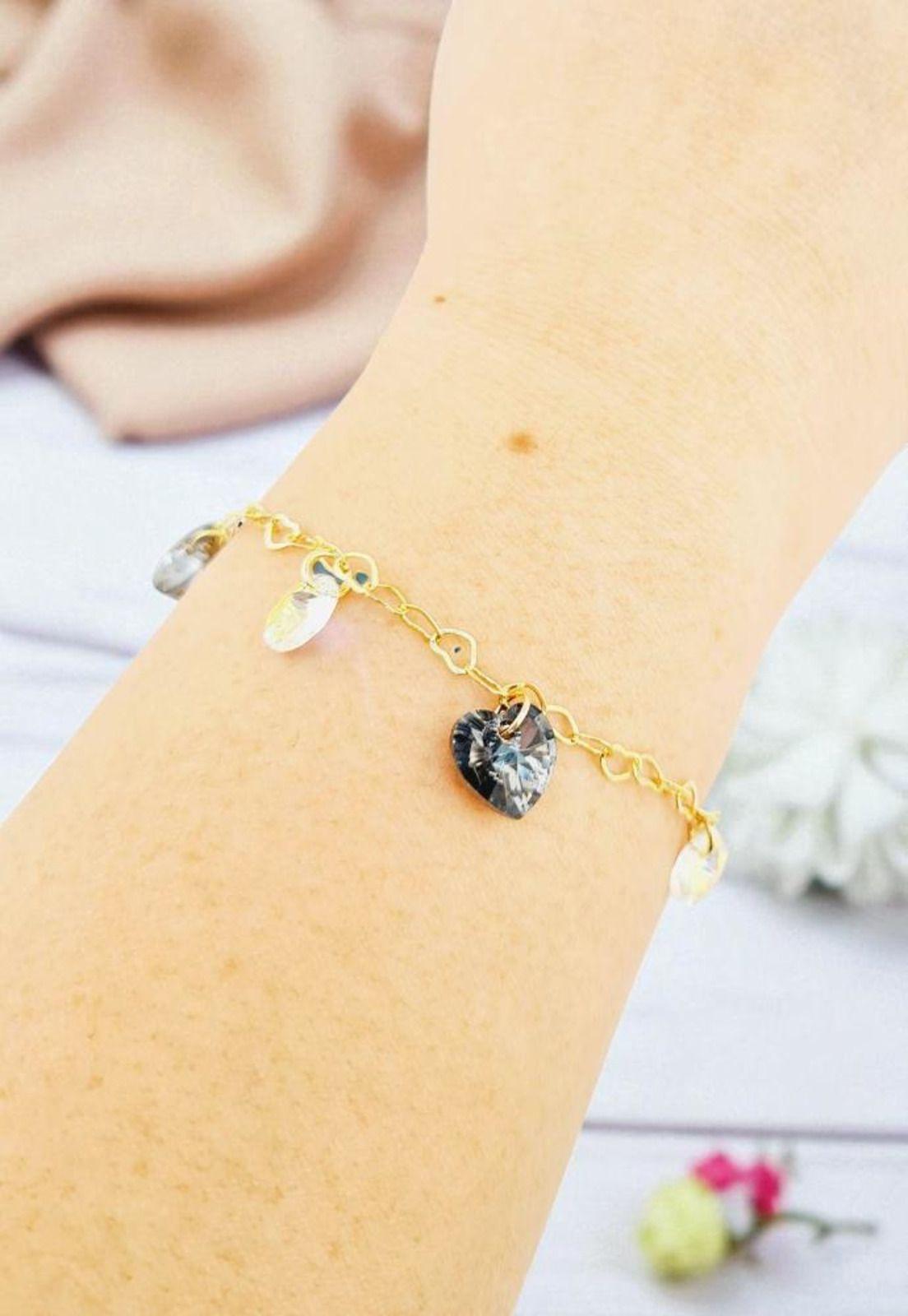 Pulsera Romance Gold 24K Cristal Swarovski® Silver Night-2