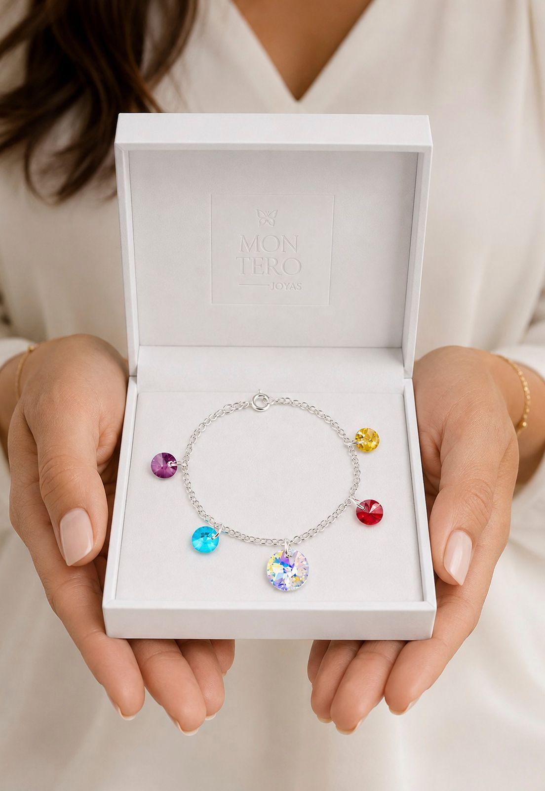 Pulsera Nepal Plata 925 Cristal Swarovski® Colores-2