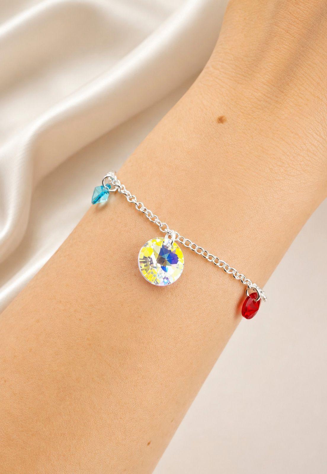 Pulsera Nepal Plata 925 Cristal Swarovski® Colores-3