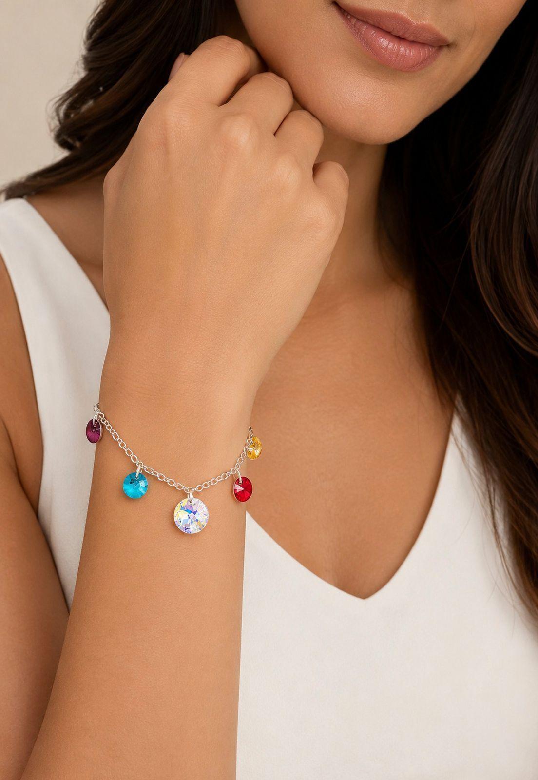Pulsera Nepal Plata 925 Cristal Swarovski® Colores-4