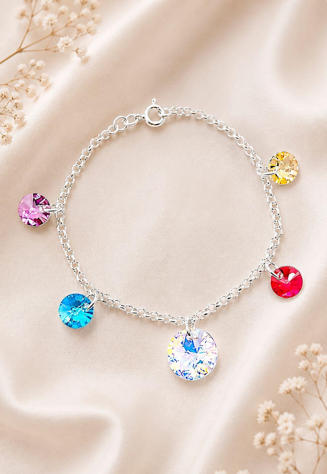 Pulsera Nepal Plata 925 Cristal Swarovski® Colores-6