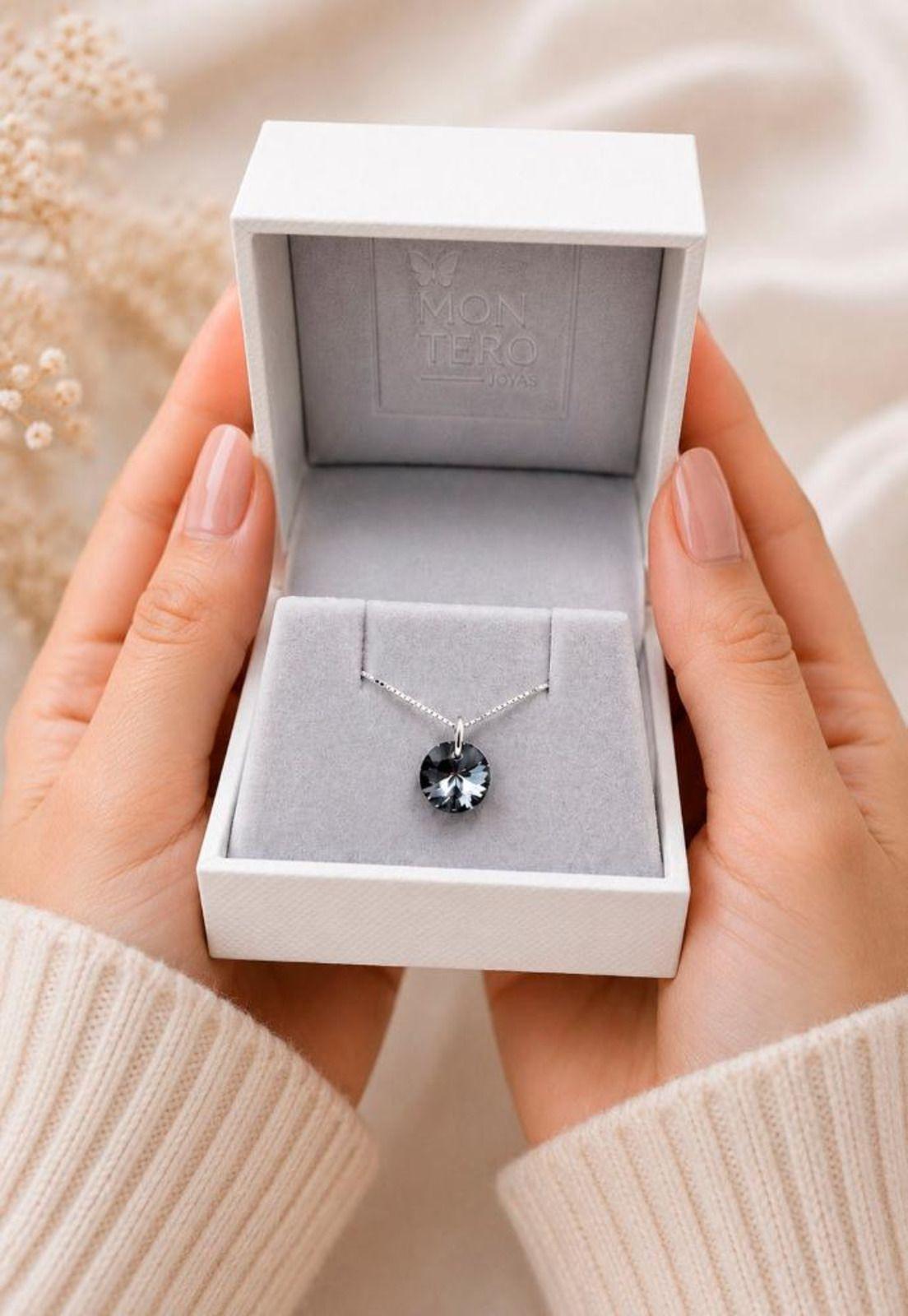Collar Punto de Luz Plata 925 Cristal Swarovski® Silver Night-5