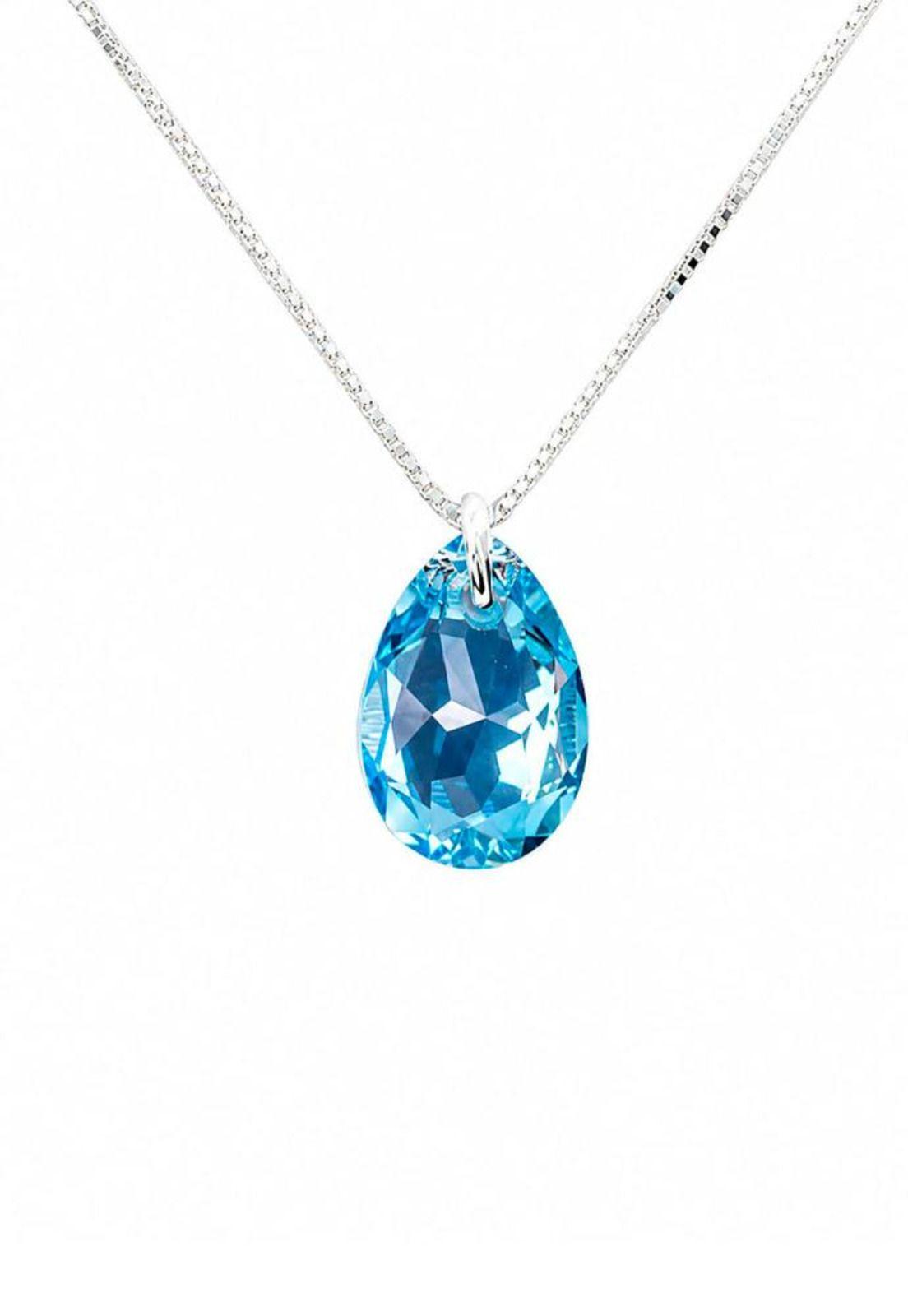 Collar Gota de Luz Plata 925 Cristal Swarovski® Aquamarine-0