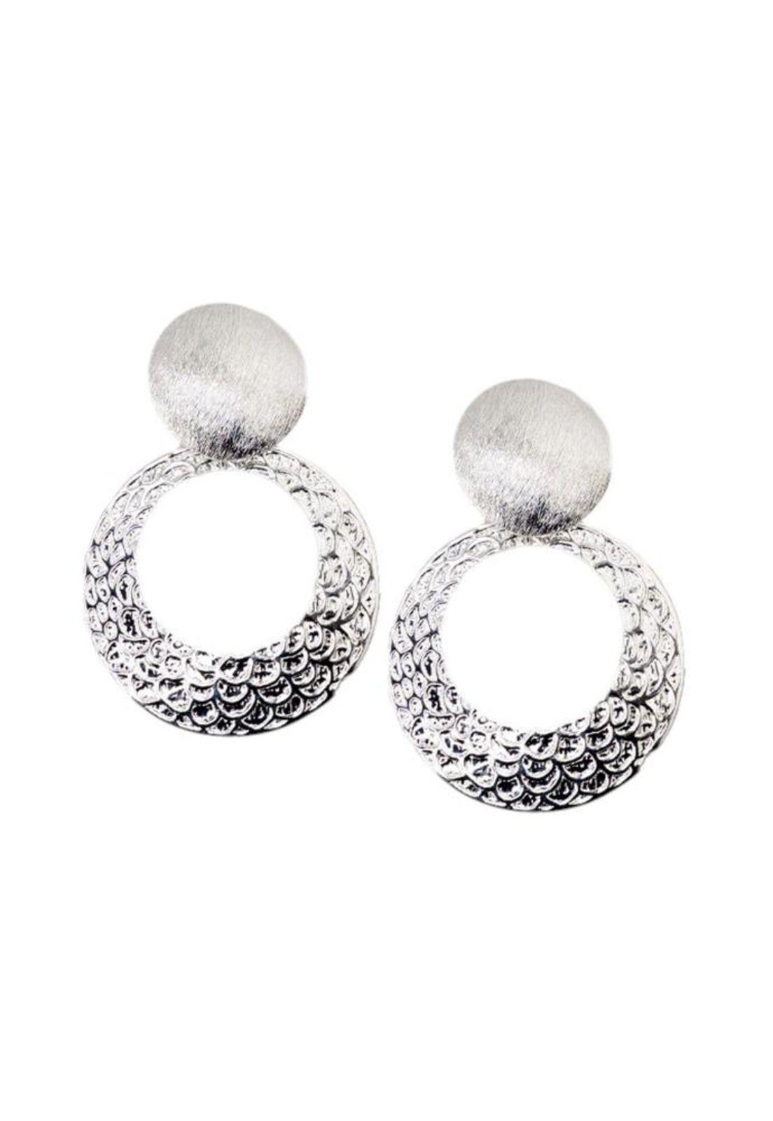 Aros Elena Baño Oro Blanco 24K-0