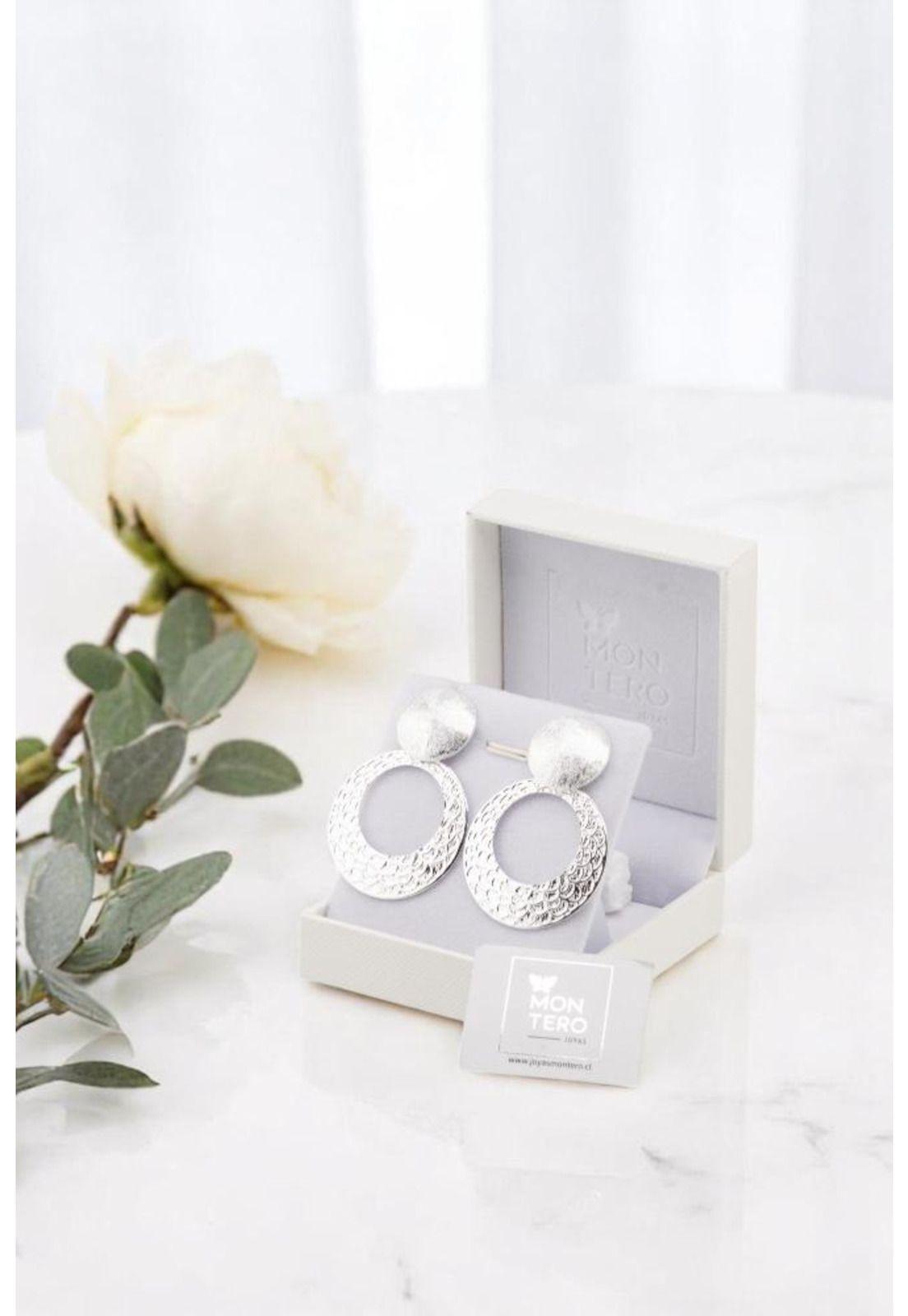 Aros Elena Baño Oro Blanco 24K-1