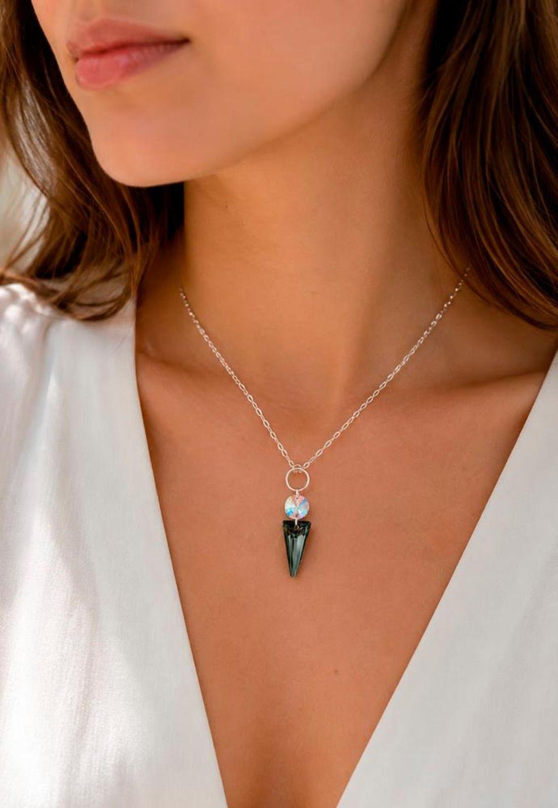Collar Mystic Plata 925  Cristal Swarovski® Silver Night-6
