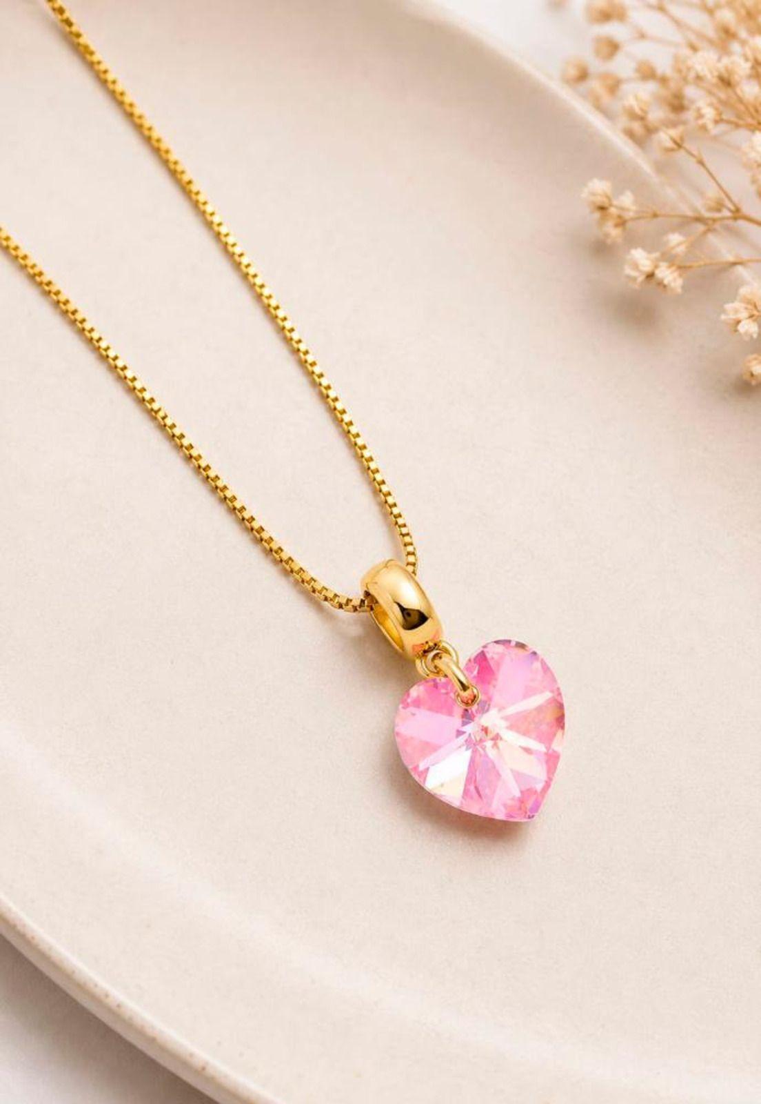Collar Romance Gold 24K Cristal Swarovski® Light Rose-5