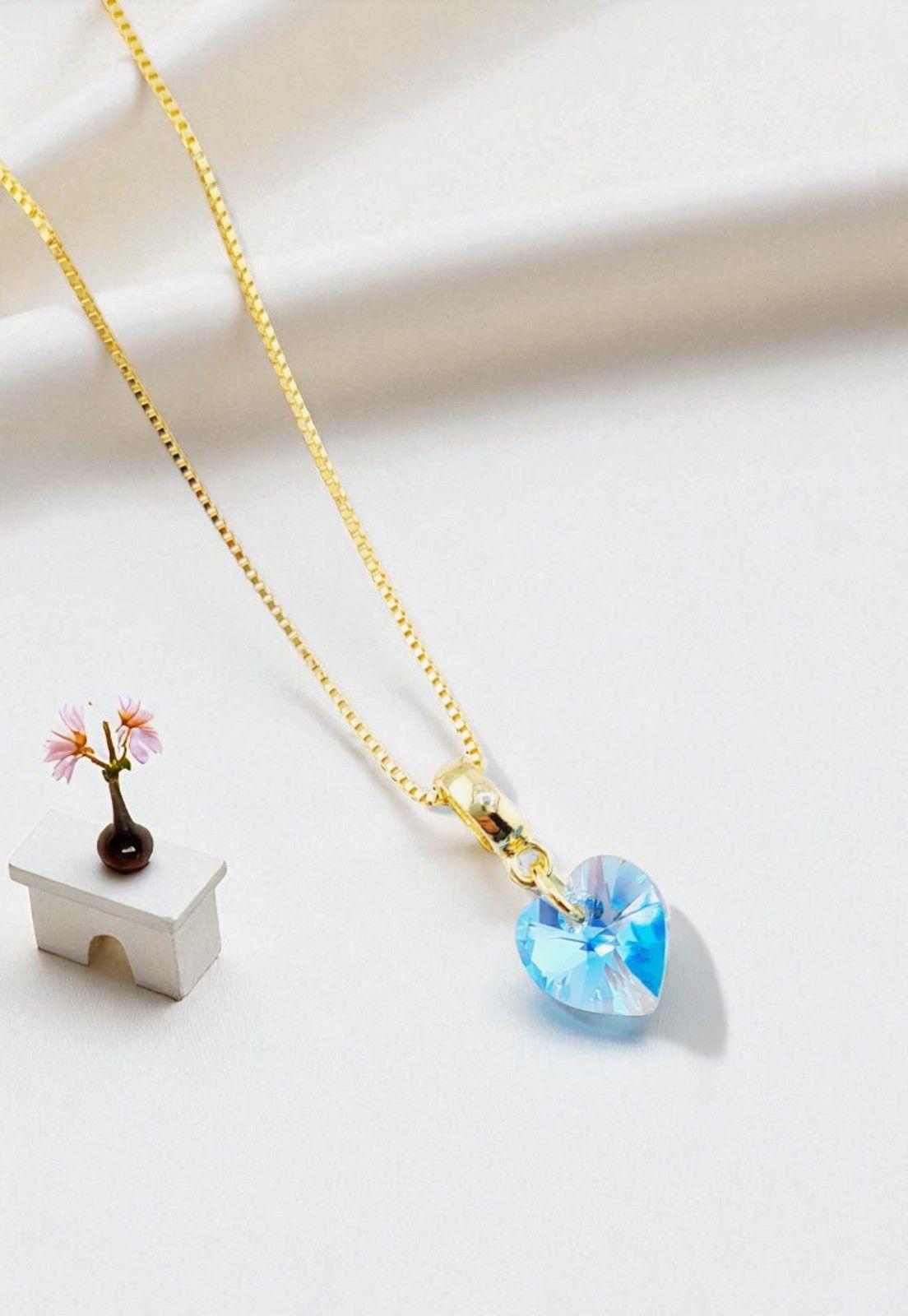 Conjunto Romance Gold 24K Cristal Genuino Aquamarine-3
