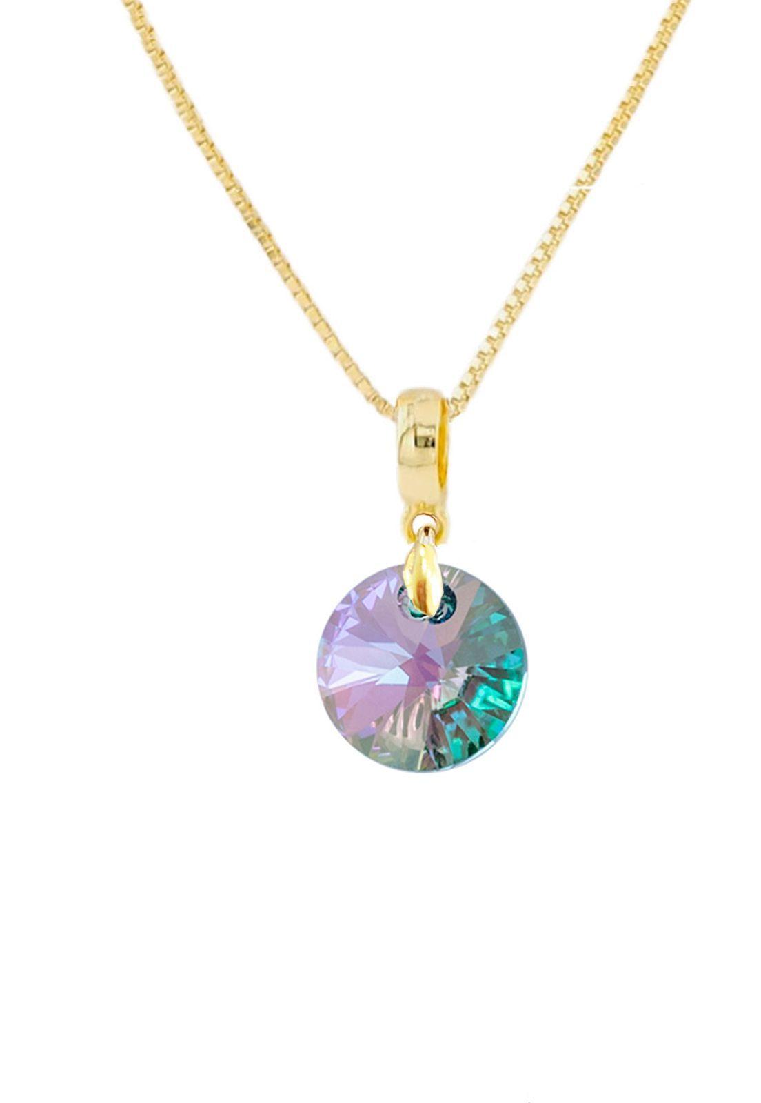 Collar Aurora Gold 24K Cristal Genuino Paradise Shinne-0