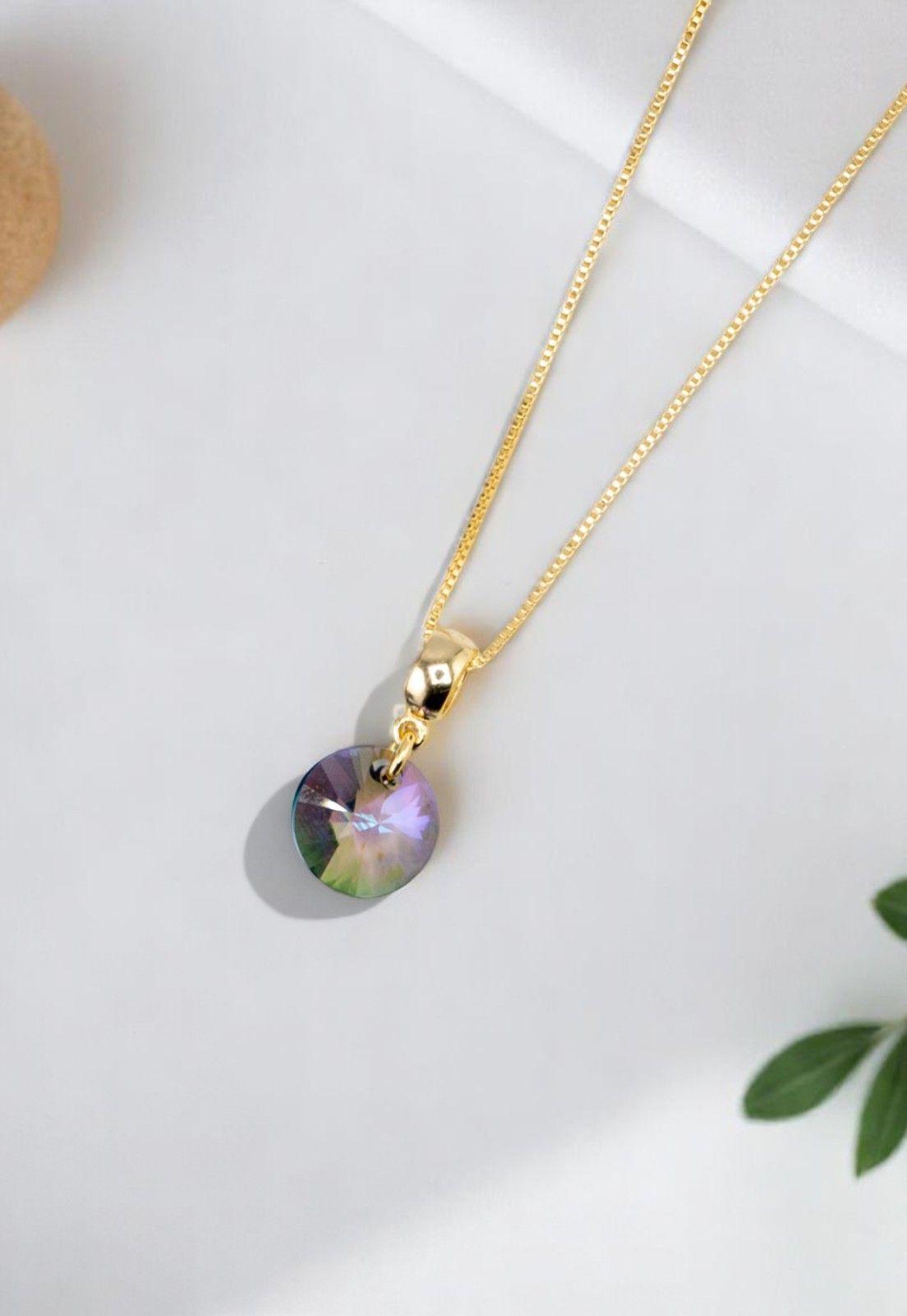 Collar Aurora Gold 24K Cristal Genuino Paradise Shinne-1