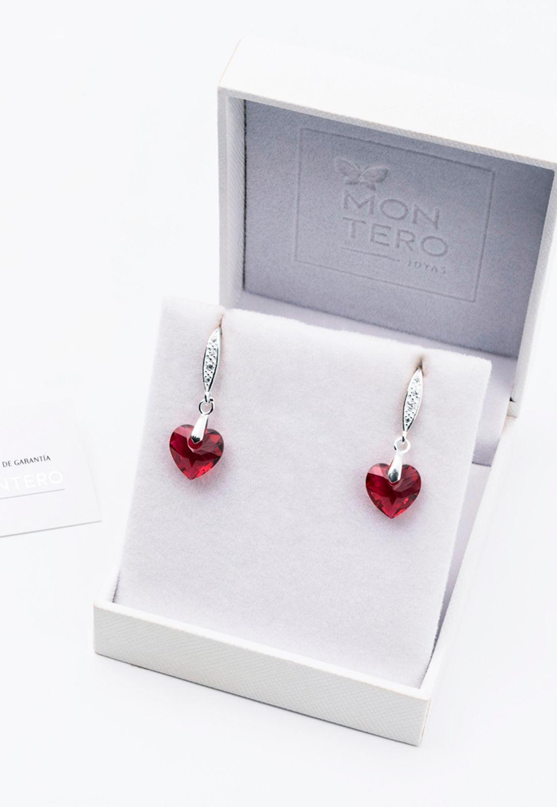 Aros Amor Cristales Genuinos scarlet-2