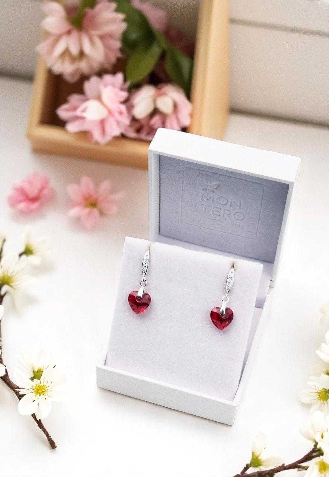 Aros Amor Cristales Genuinos scarlet-3