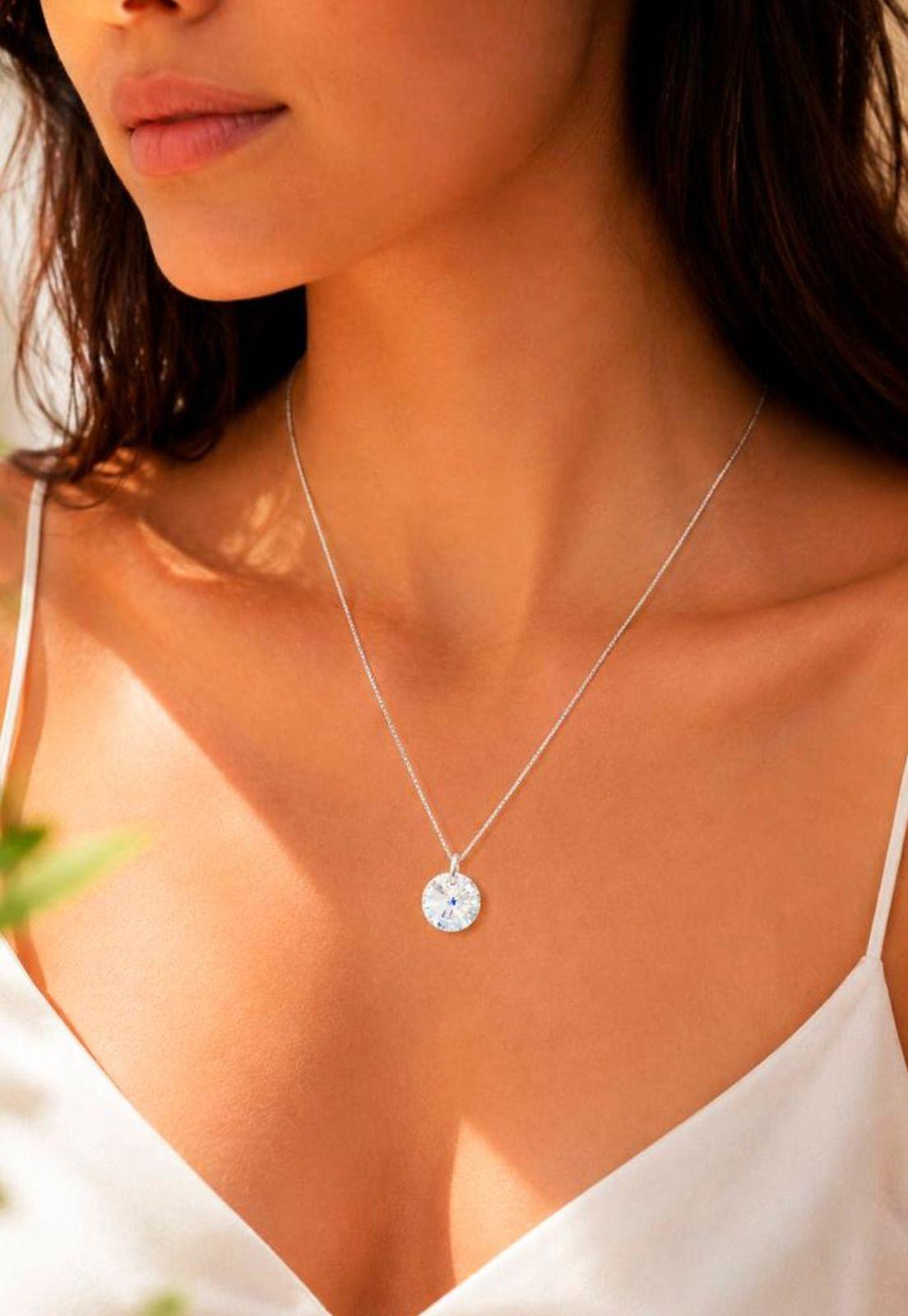 Collar Punto de Luz Plata 925 Cristal Swarovski® Aurora Boreal-4