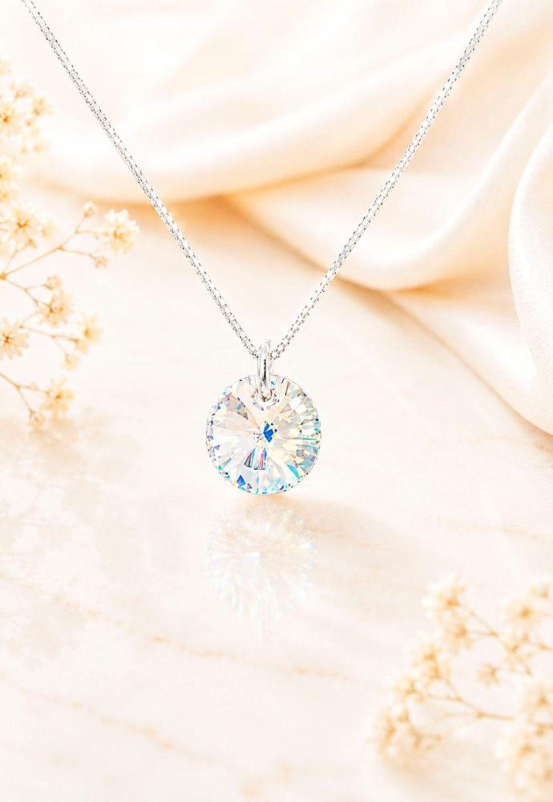 Collar Punto de Luz Plata 925 Cristal Swarovski® Aurora Boreal-5