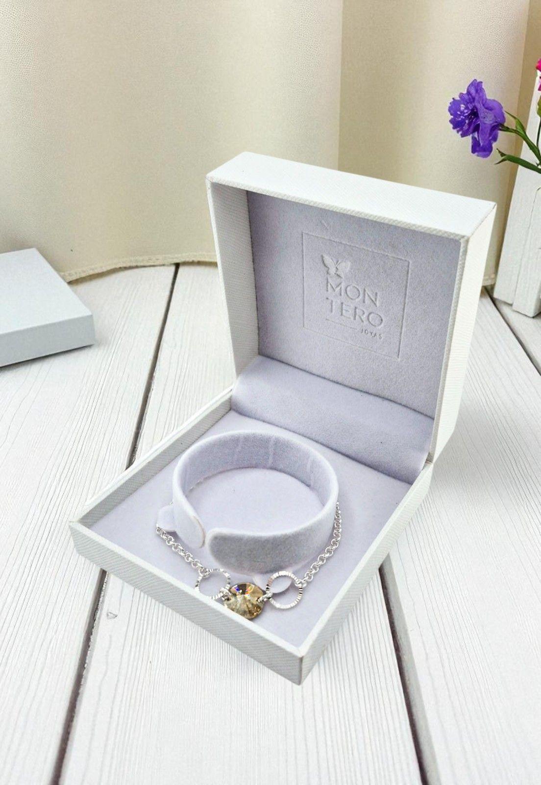 Pulsera Rafaela Plata Italiana Cristal Genuino-3