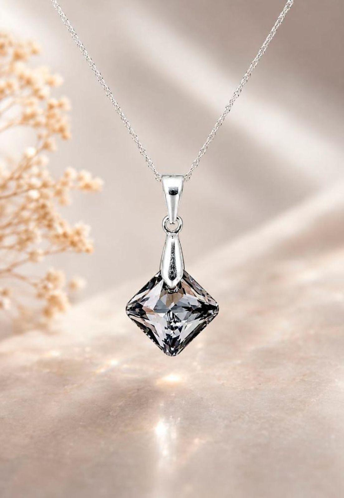 Collar Cristina Plata 925 Cristal Swarovski® Silver Night-2