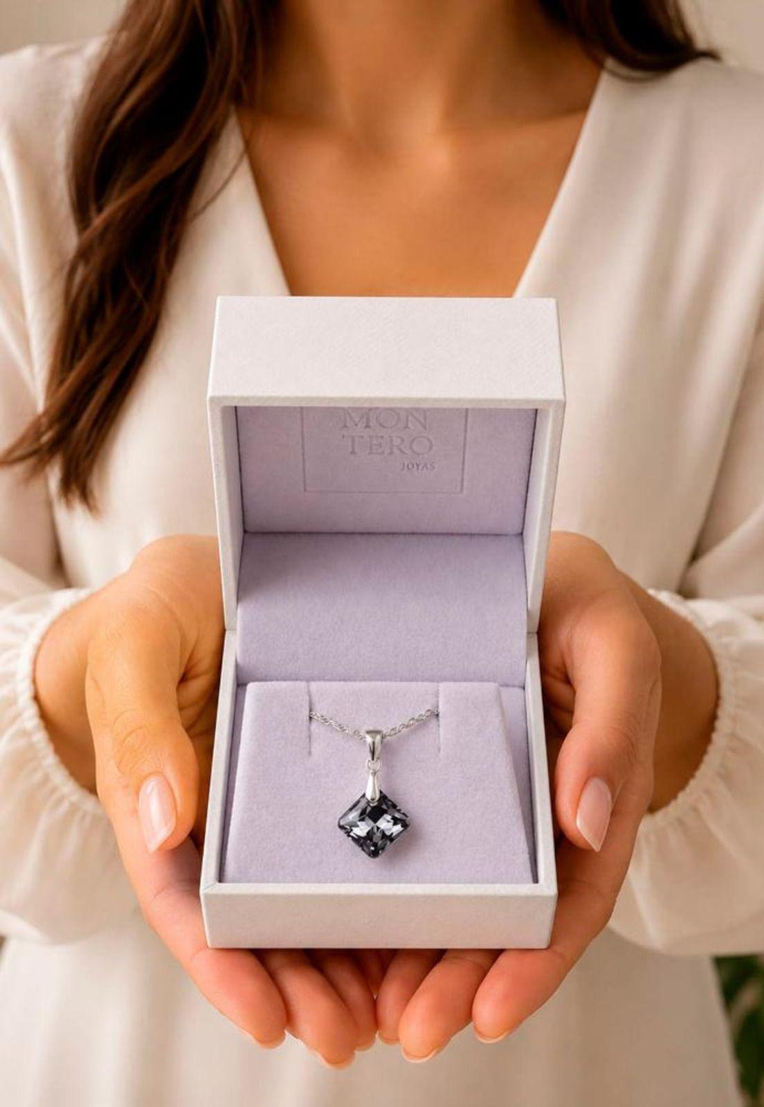 Collar Cristina Plata 925 Cristal Swarovski® Silver Night-4