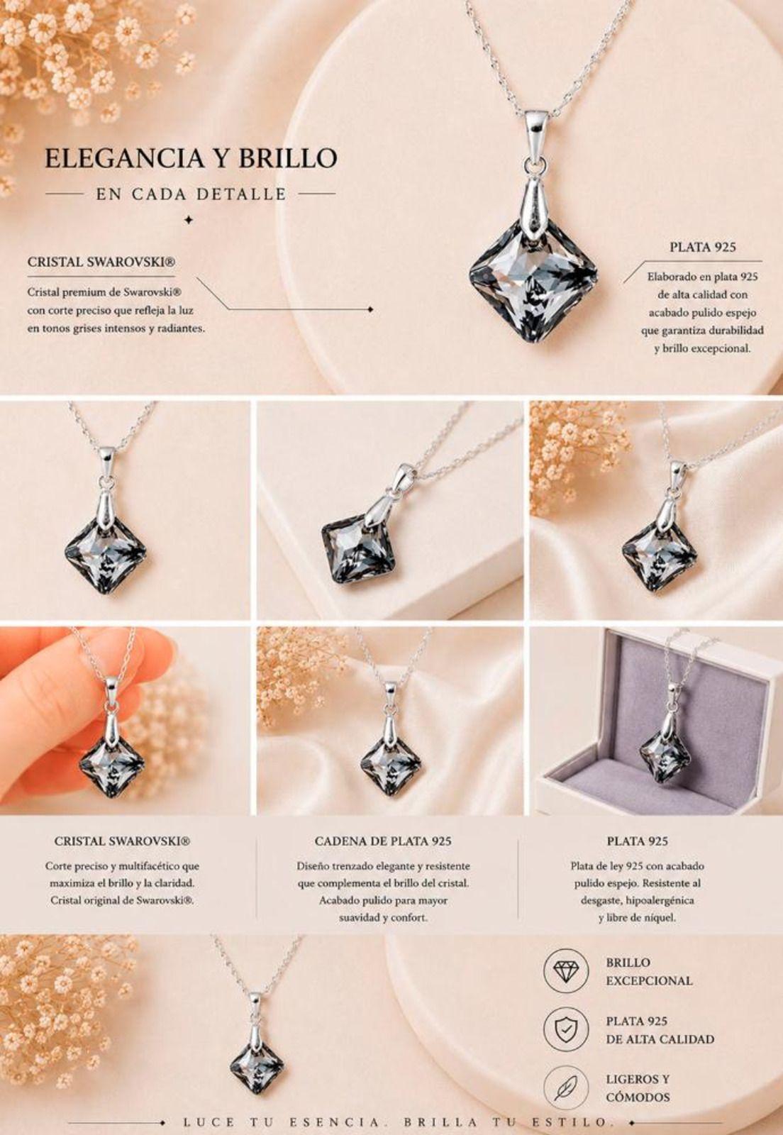 Collar Cristina Plata 925 Cristal Swarovski® Silver Night-6