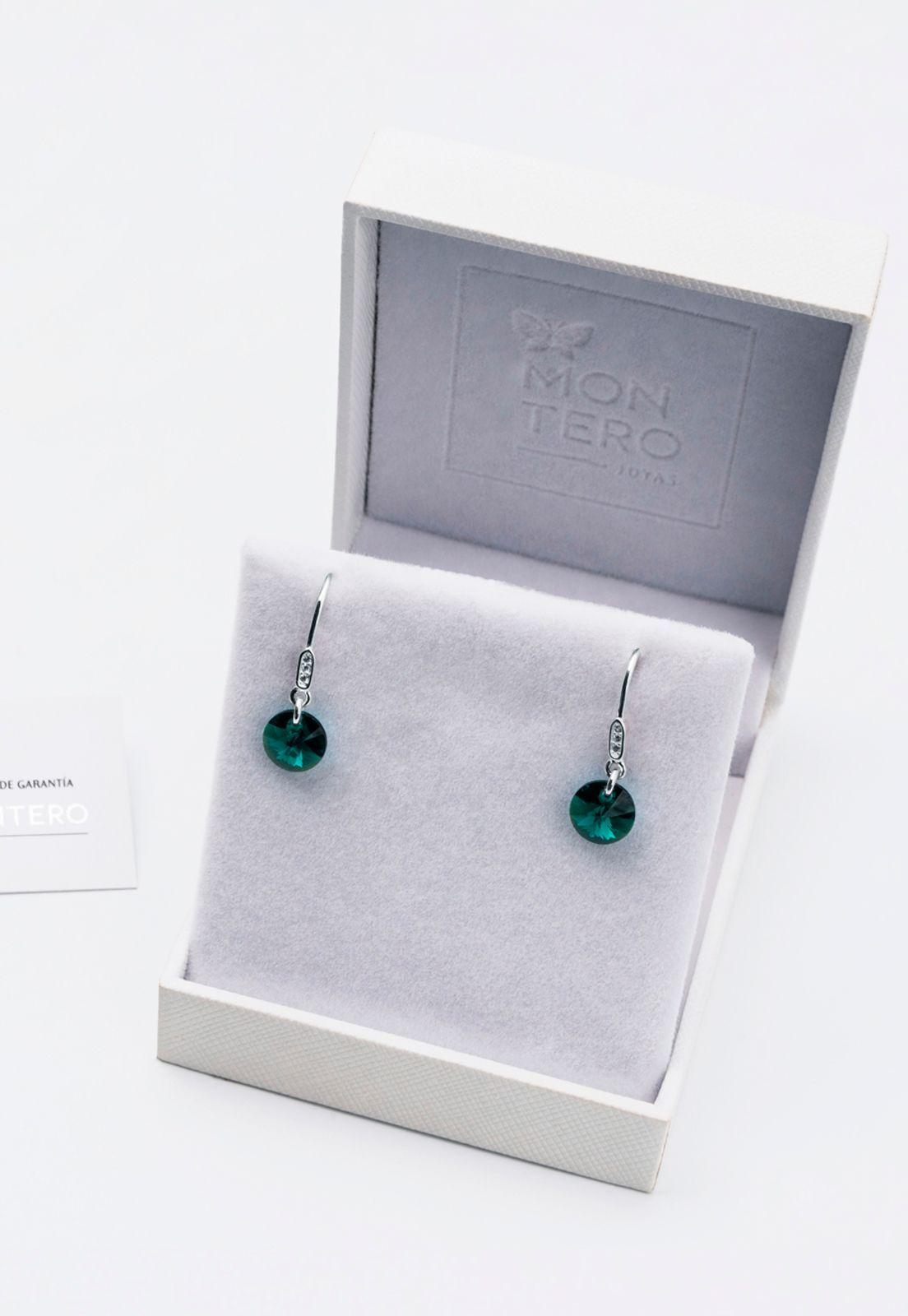 Aros Punto De Luz Circon Cristales Genuinos Emerald Shimer.-2