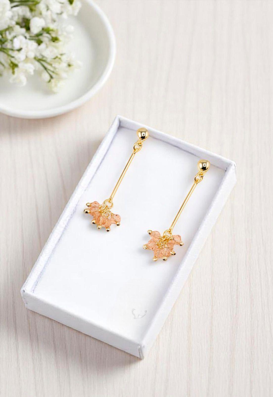 Aros Tessa Peach Baño de Oro 24k-2
