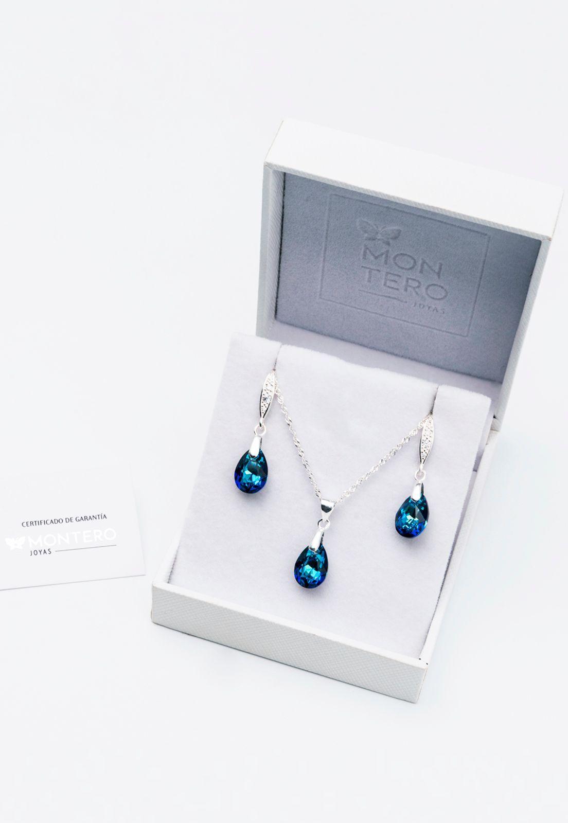 Conjunto Milan Cristales Genuinos Bermuda Blue-2