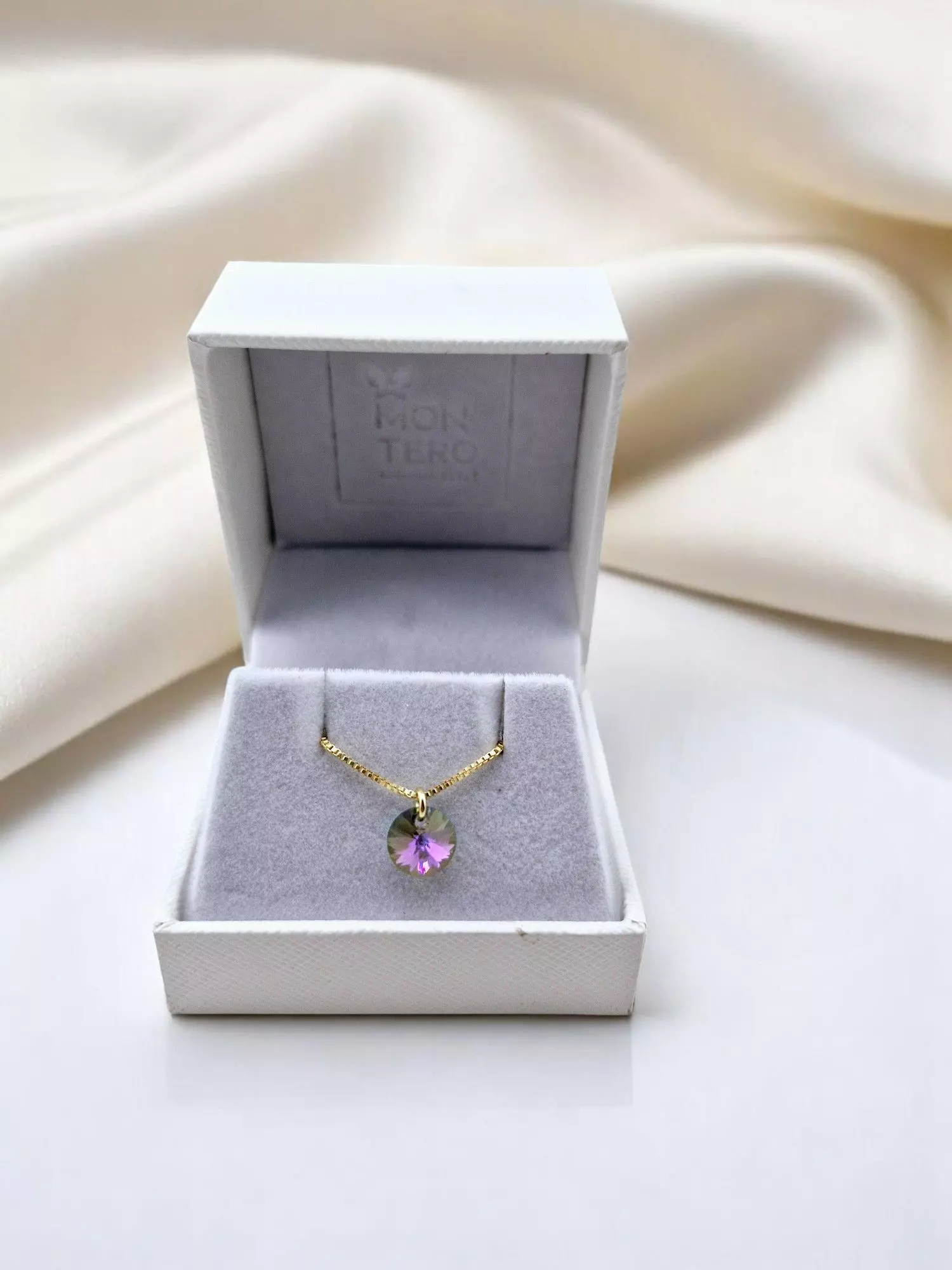 Collar Punto de Luz Gold Cristales Genuinos Paradise Shine-2