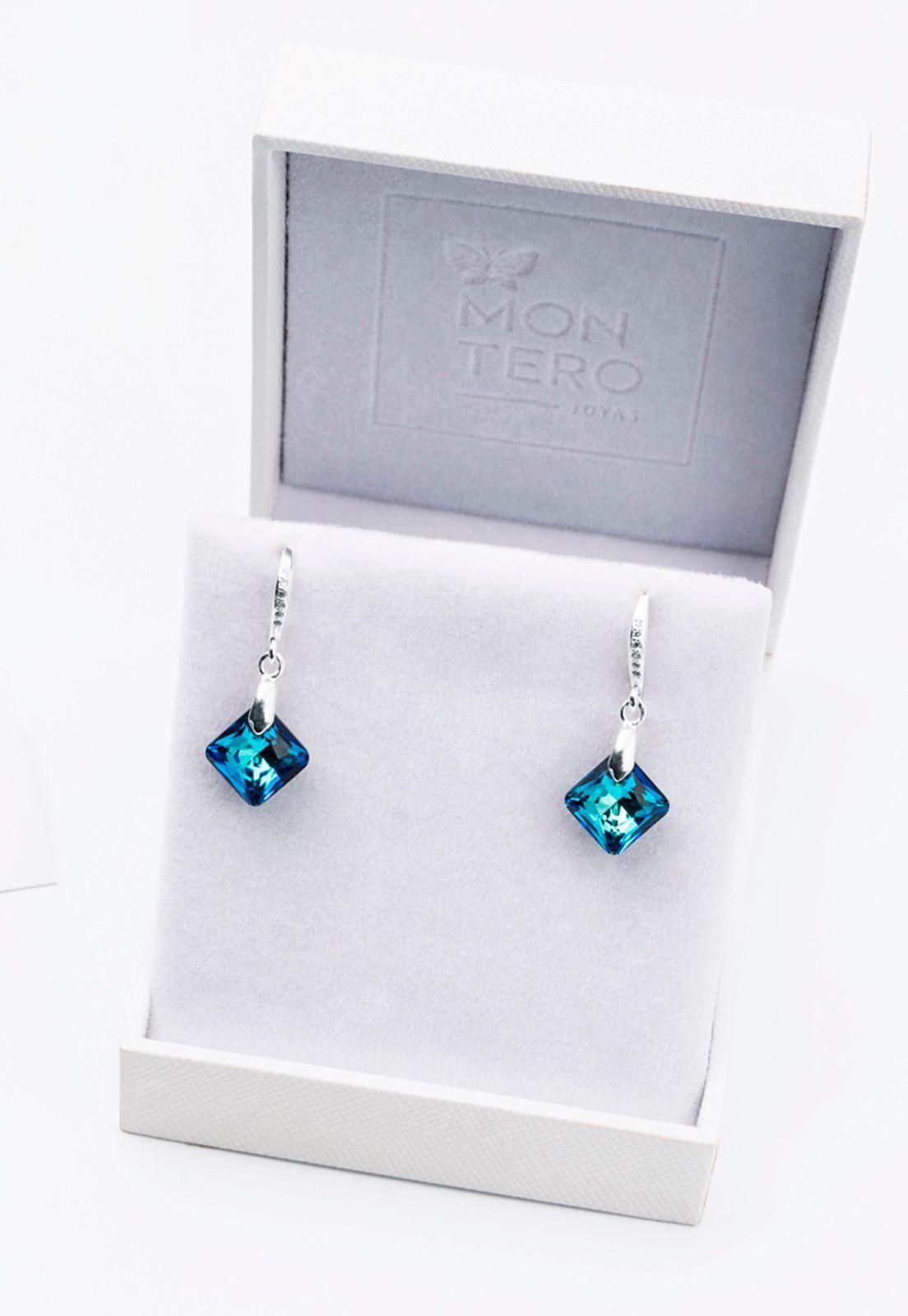 Aros Cristina Cristales Genuinos Bermuda Blue.-2