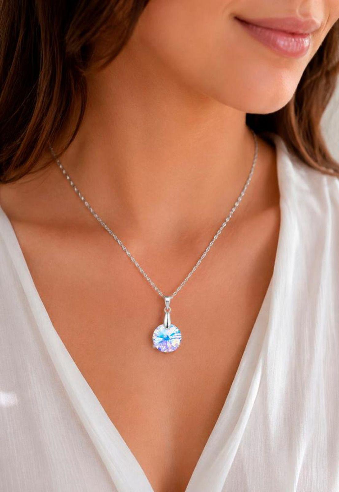 Collar Paris Plata 925 Cristal Swarovski® Aurora Boreal-5