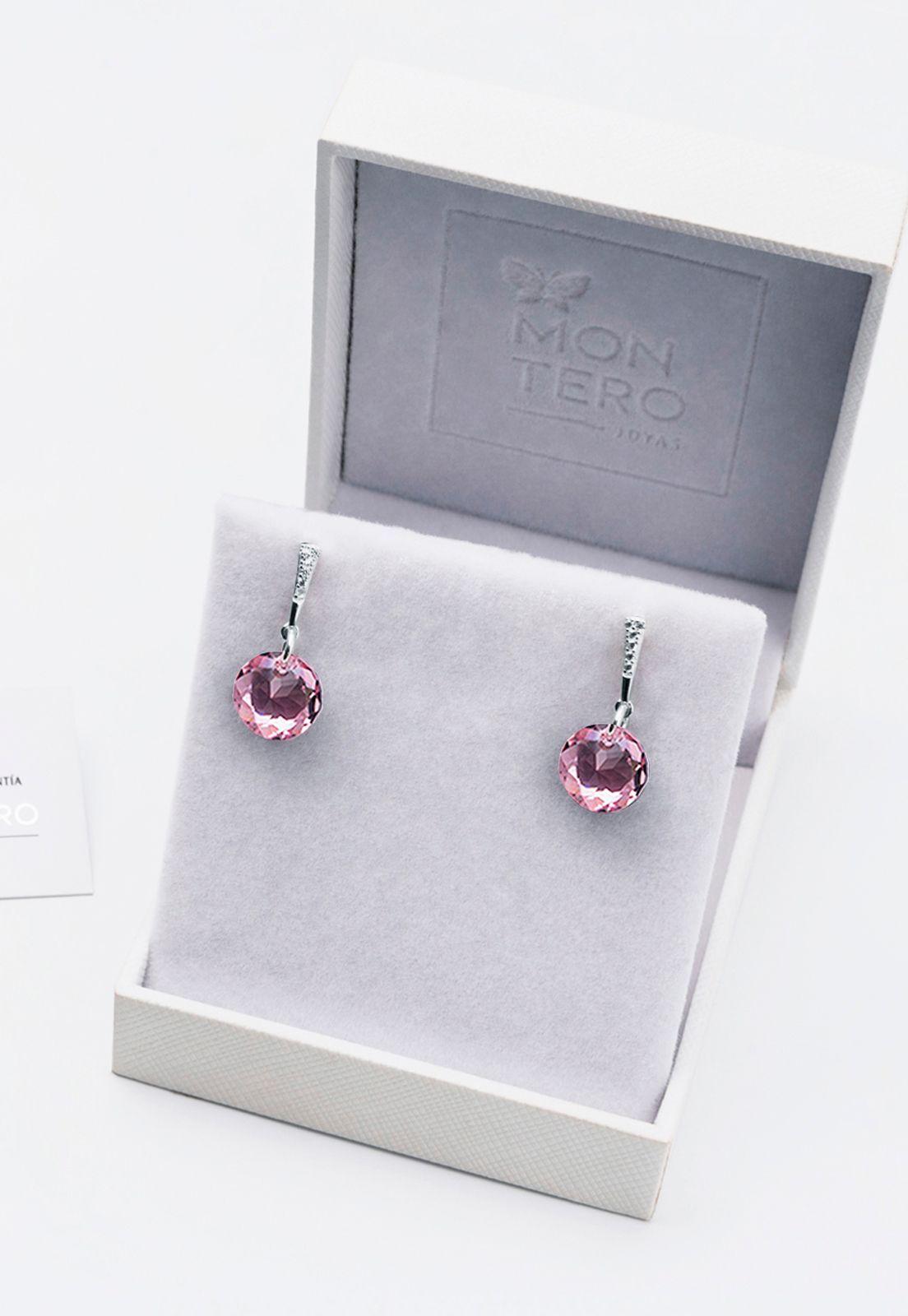 Aros Gracia Cristales Genuinos Rose Shimmer-2
