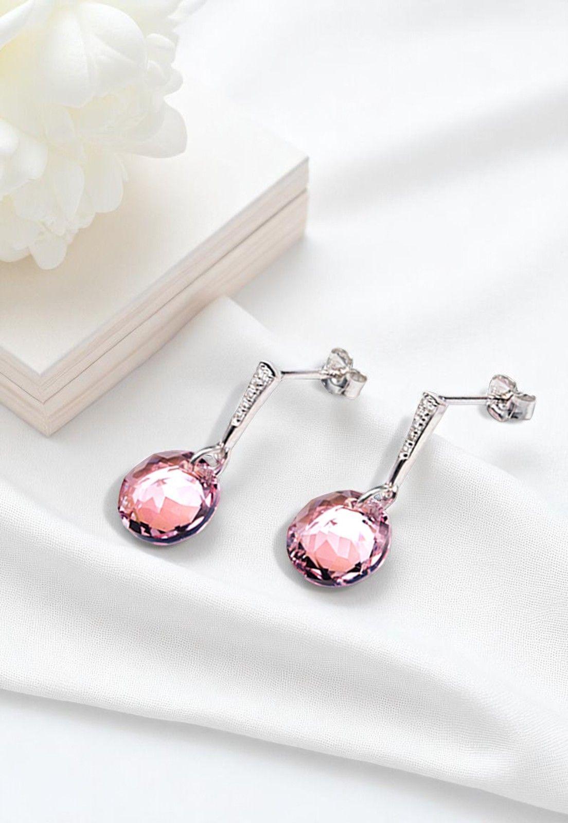 Aros Gracia Cristales Genuinos Rose Shimmer-2