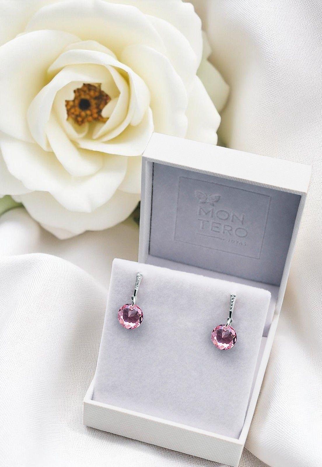 Aros Gracia Cristales Genuinos Rose Shimmer-3