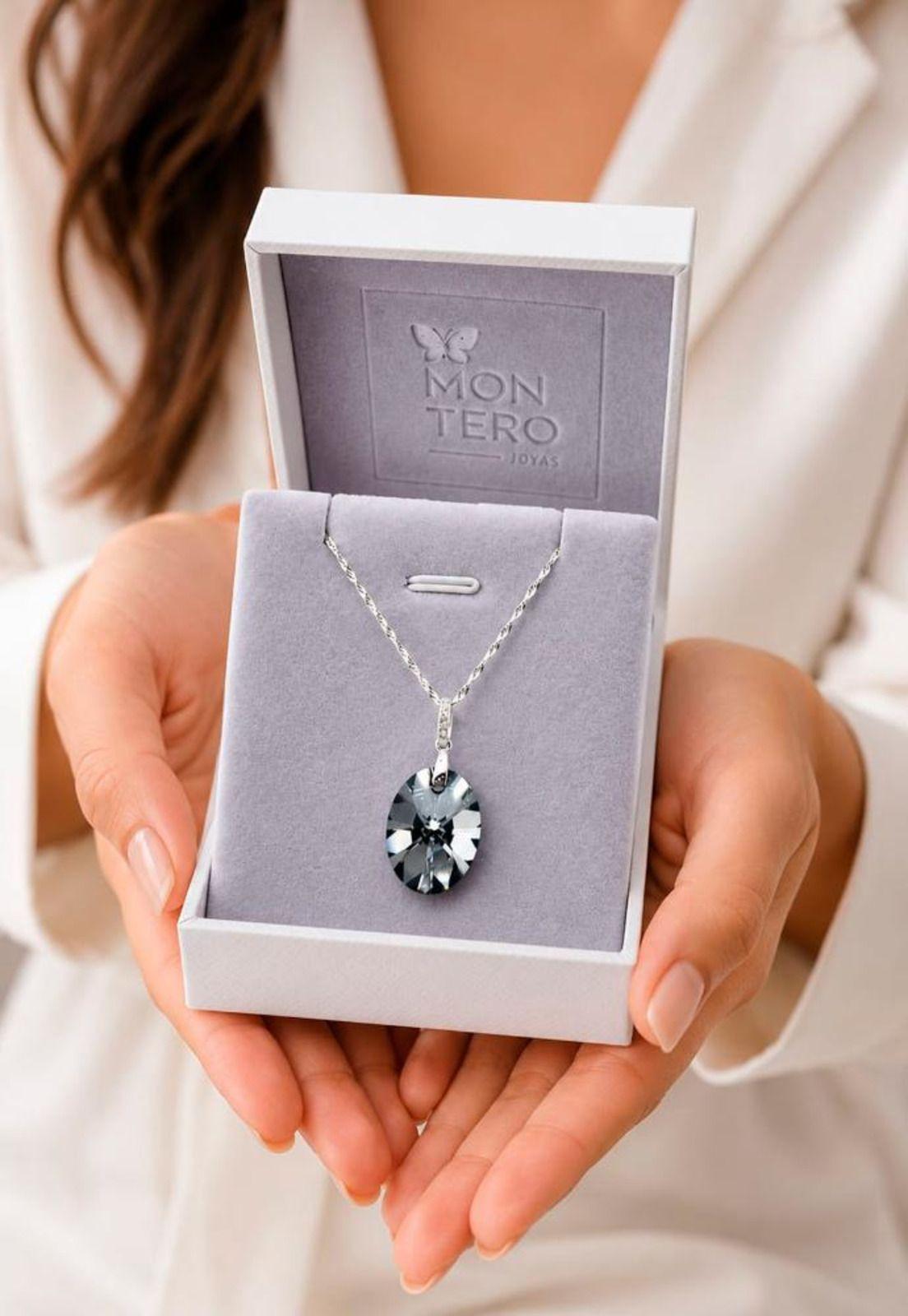 Collar Gran Praga Plata 925 Cristal Swarovski® Silver Night-3