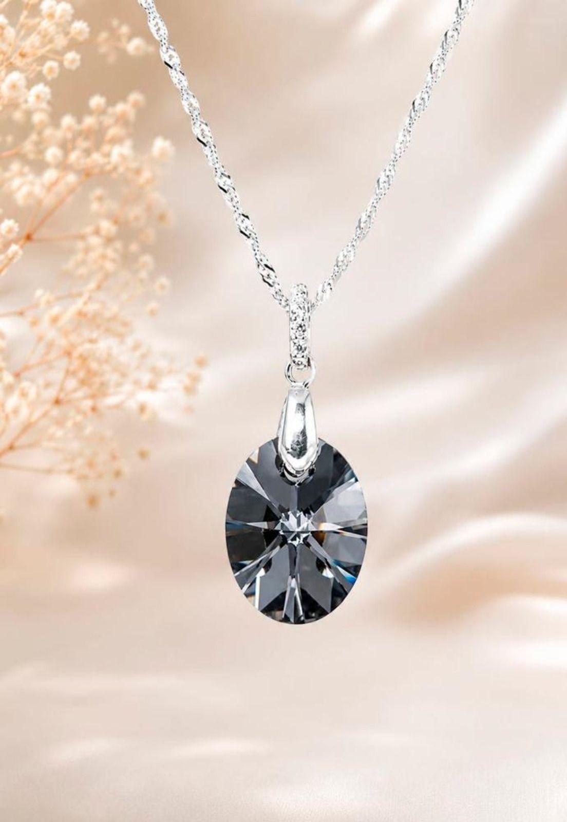 Collar Gran Praga Plata 925 Cristal Swarovski® Silver Night-4