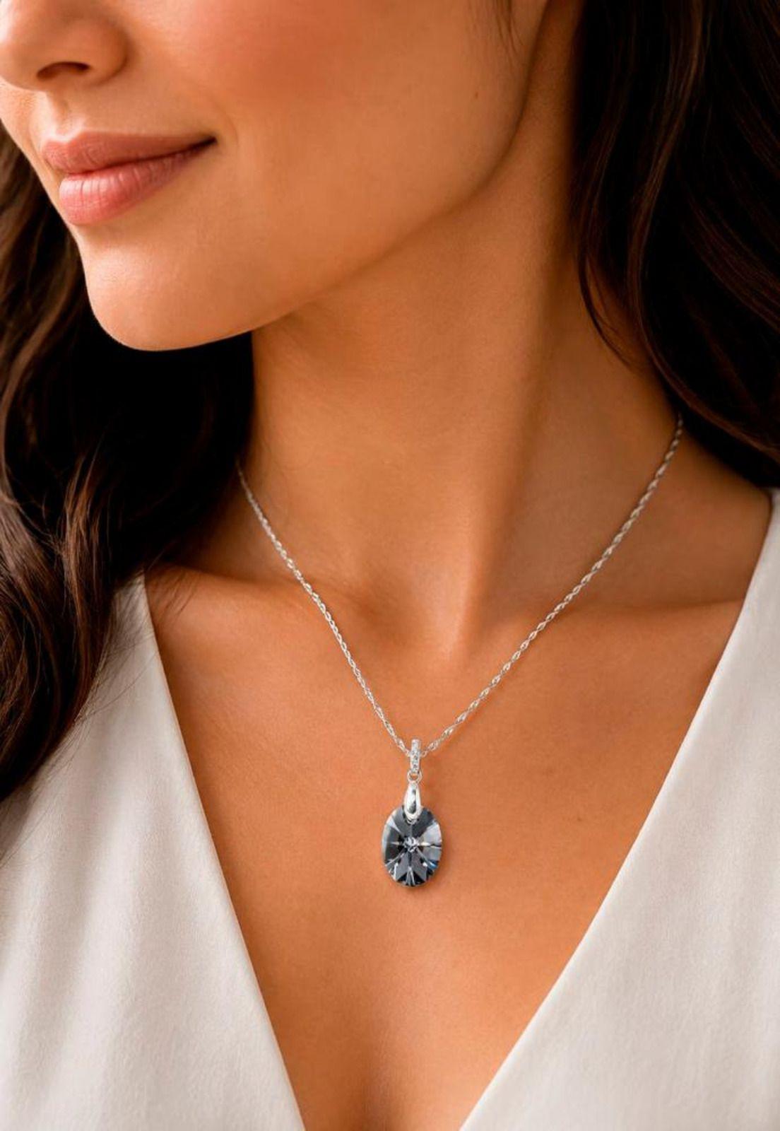 Collar Gran Praga Plata 925 Cristal Swarovski® Silver Night-5