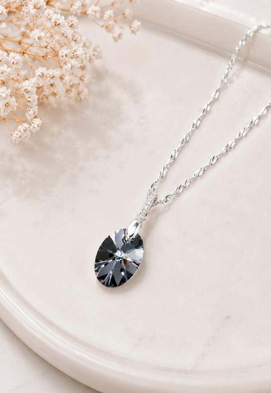 Collar Gran Praga Plata 925 Cristal Swarovski® Silver Night-6
