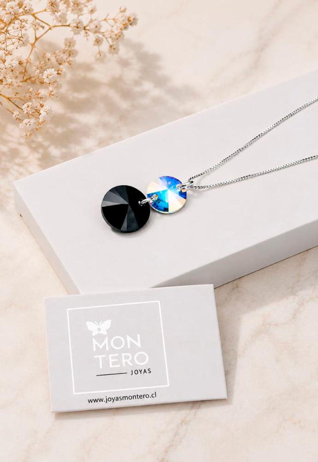 Collar Lourdes Plata 925 Cristal Swarovski® Jet-1