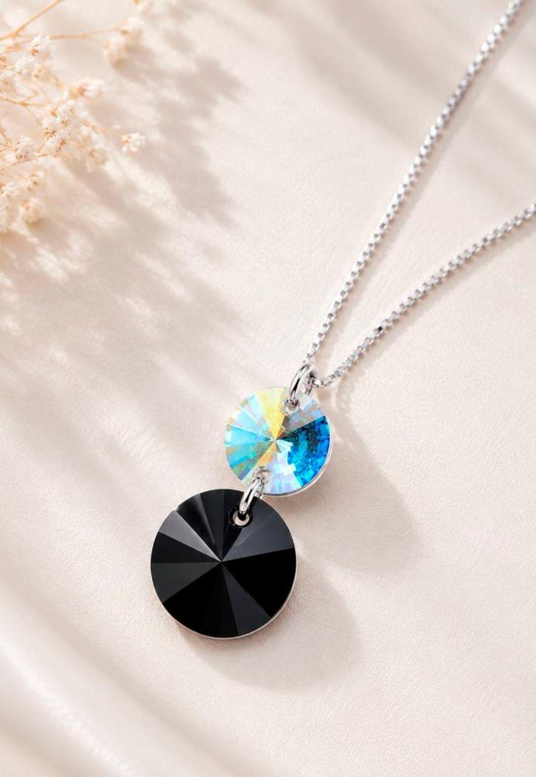 Collar Lourdes Plata 925 Cristal Swarovski® Jet-3