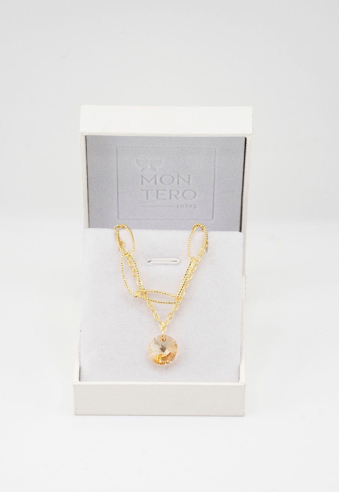 Pulsera Helena Gold Con Baño de Oro 24k y Cristales Genuinos Aurora Boreal-2