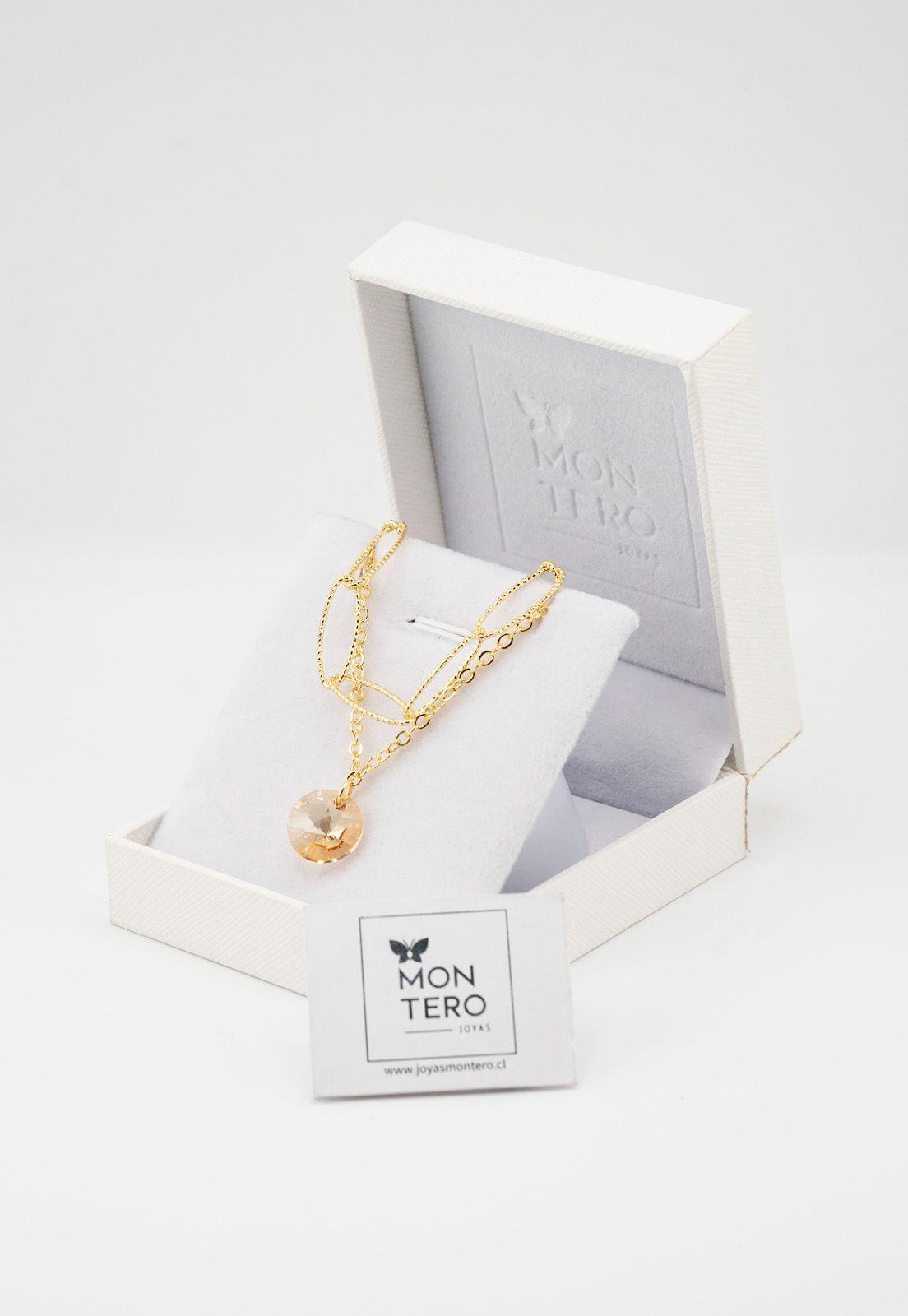 Pulsera Helena Gold Con Baño de Oro 24k y Cristales Genuinos Aurora Boreal-3