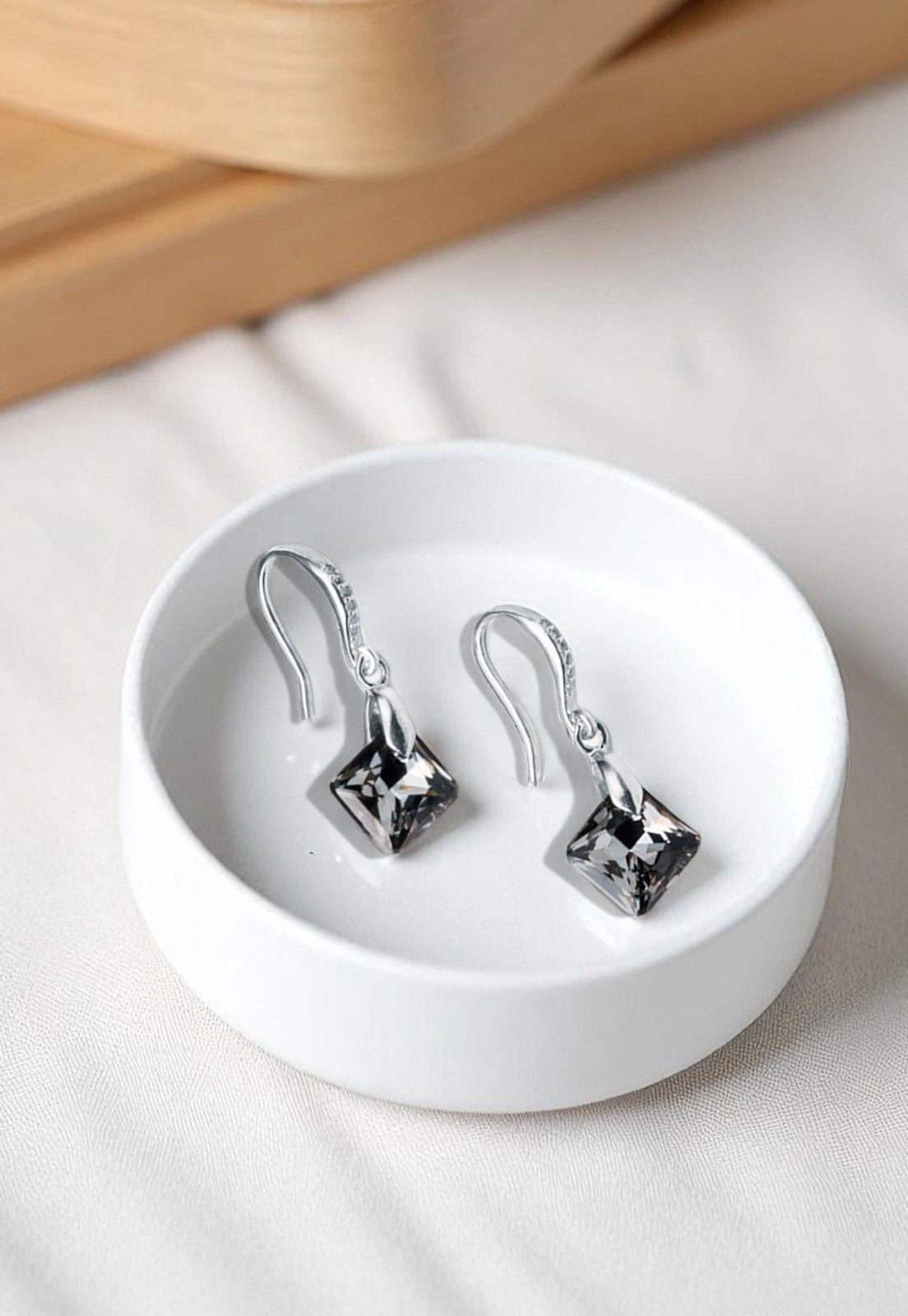 Aros Cristina Cristales Genuinos Silver Night-2