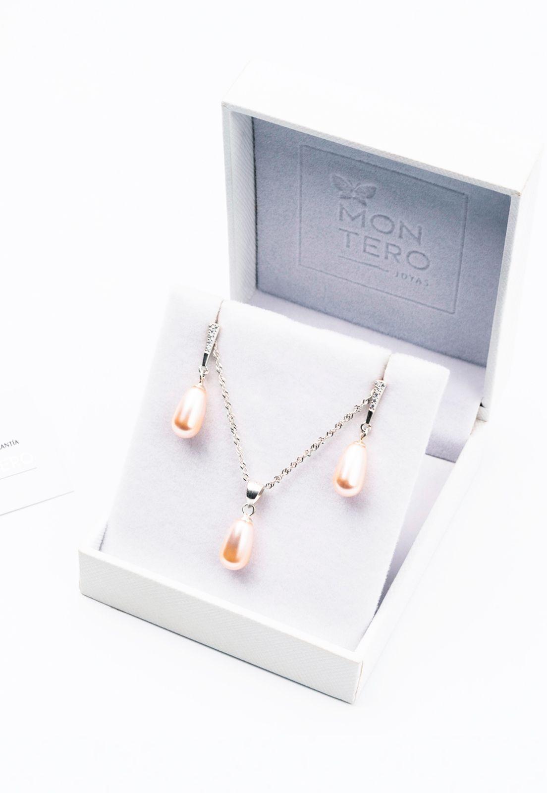 Conjunto Marsella Perlas Organicas Originales  Peach-2