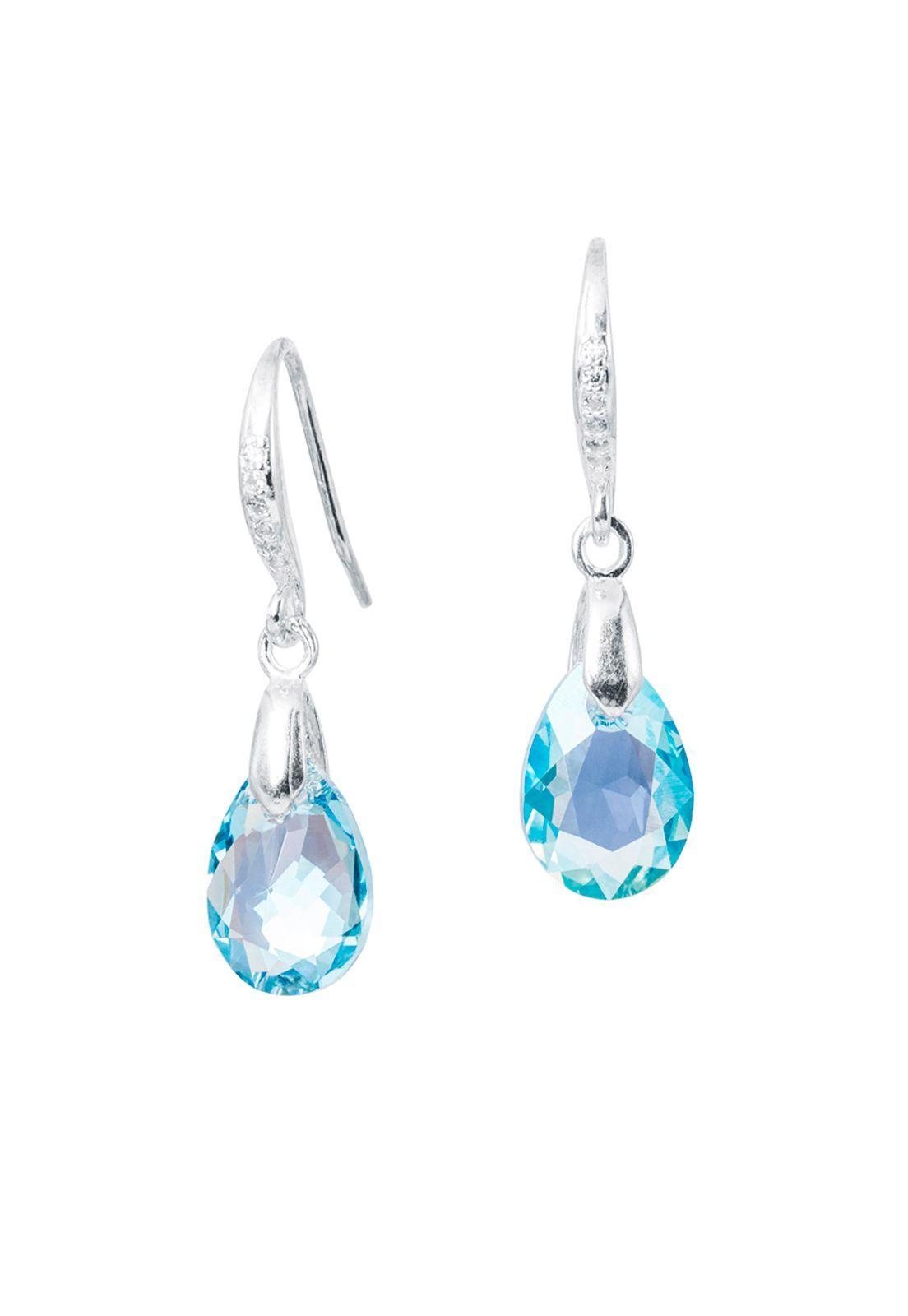 Aros Gota de Luz Cristales Genuinos Aquamarine-0