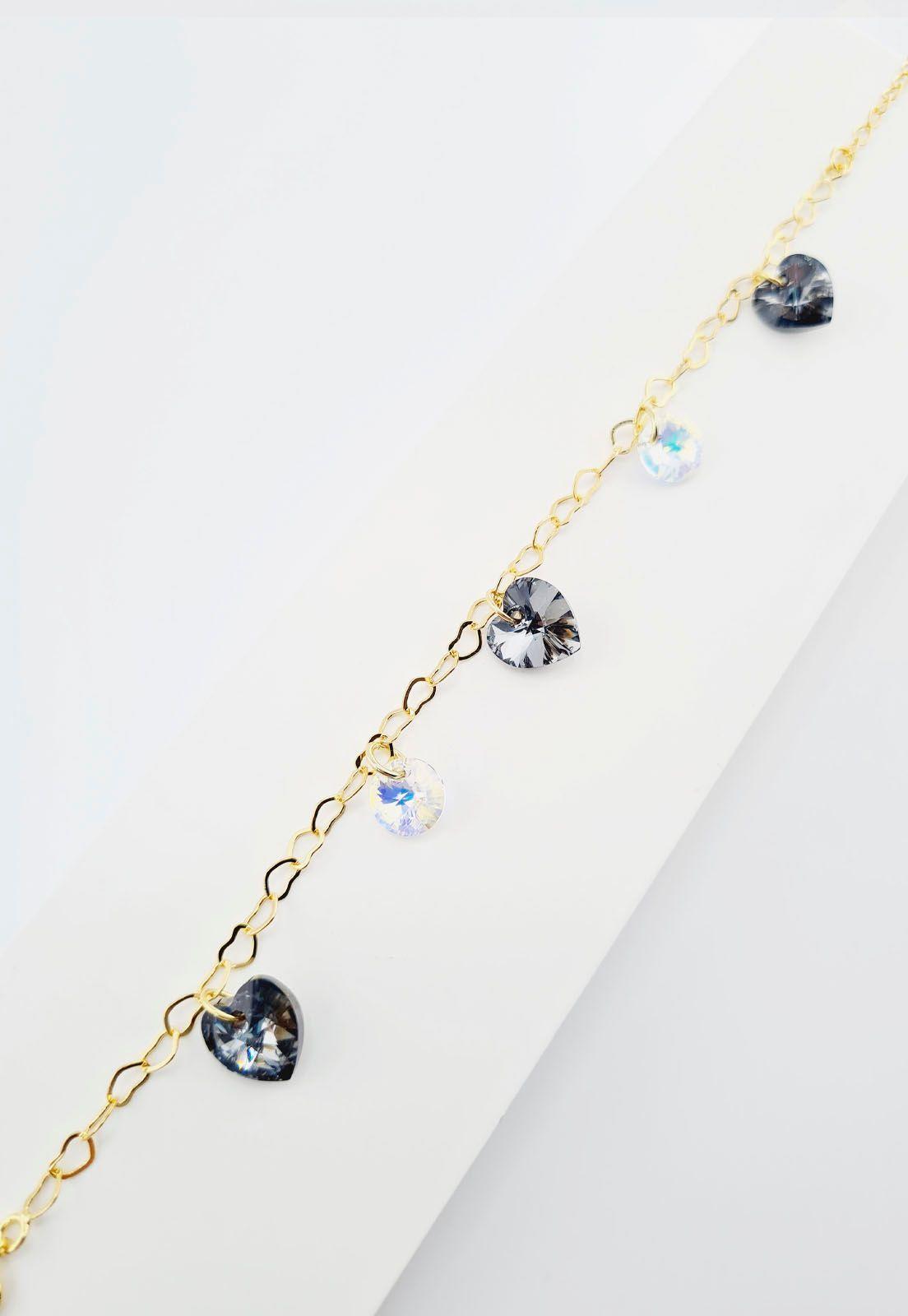 Pulsera Romance Gold Baño de Oro 24k Cristal Genuino Silver Night-3