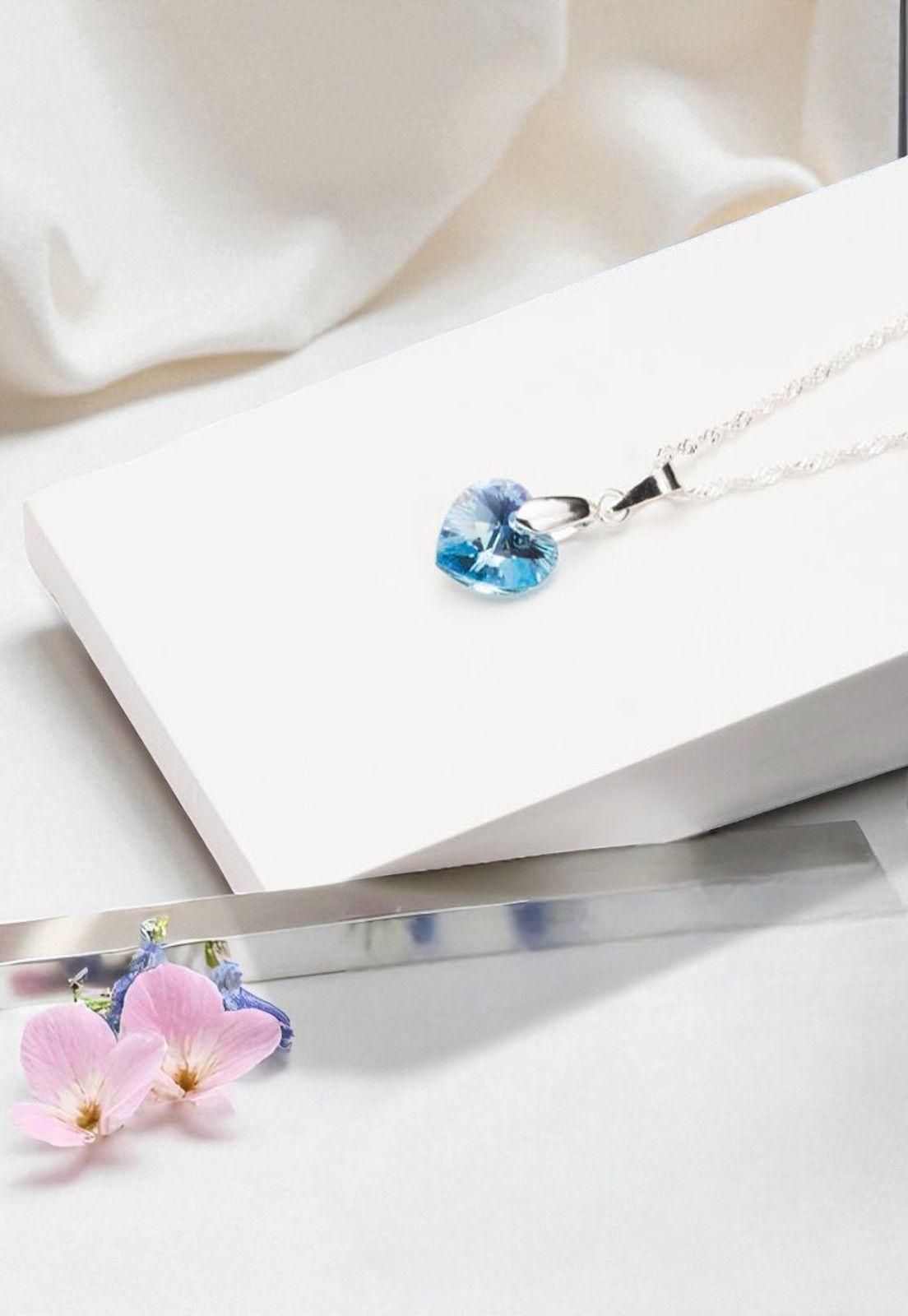 Collar Romance Plata Italiana 925 Cristal Genuino Aquamerine-2
