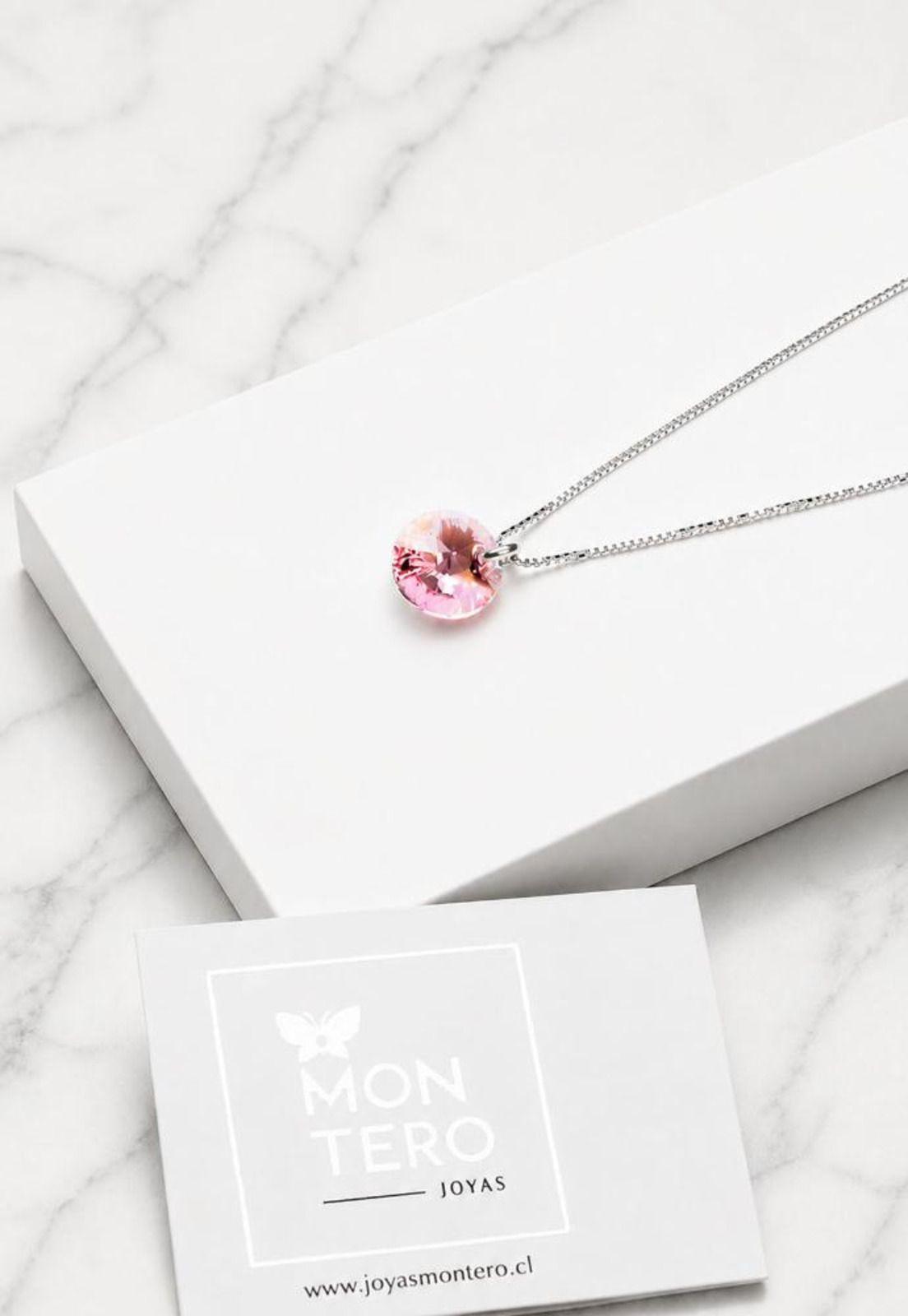 Collar Punto de Luz Plata 925 Cristal Swarovski® Light Rose-2
