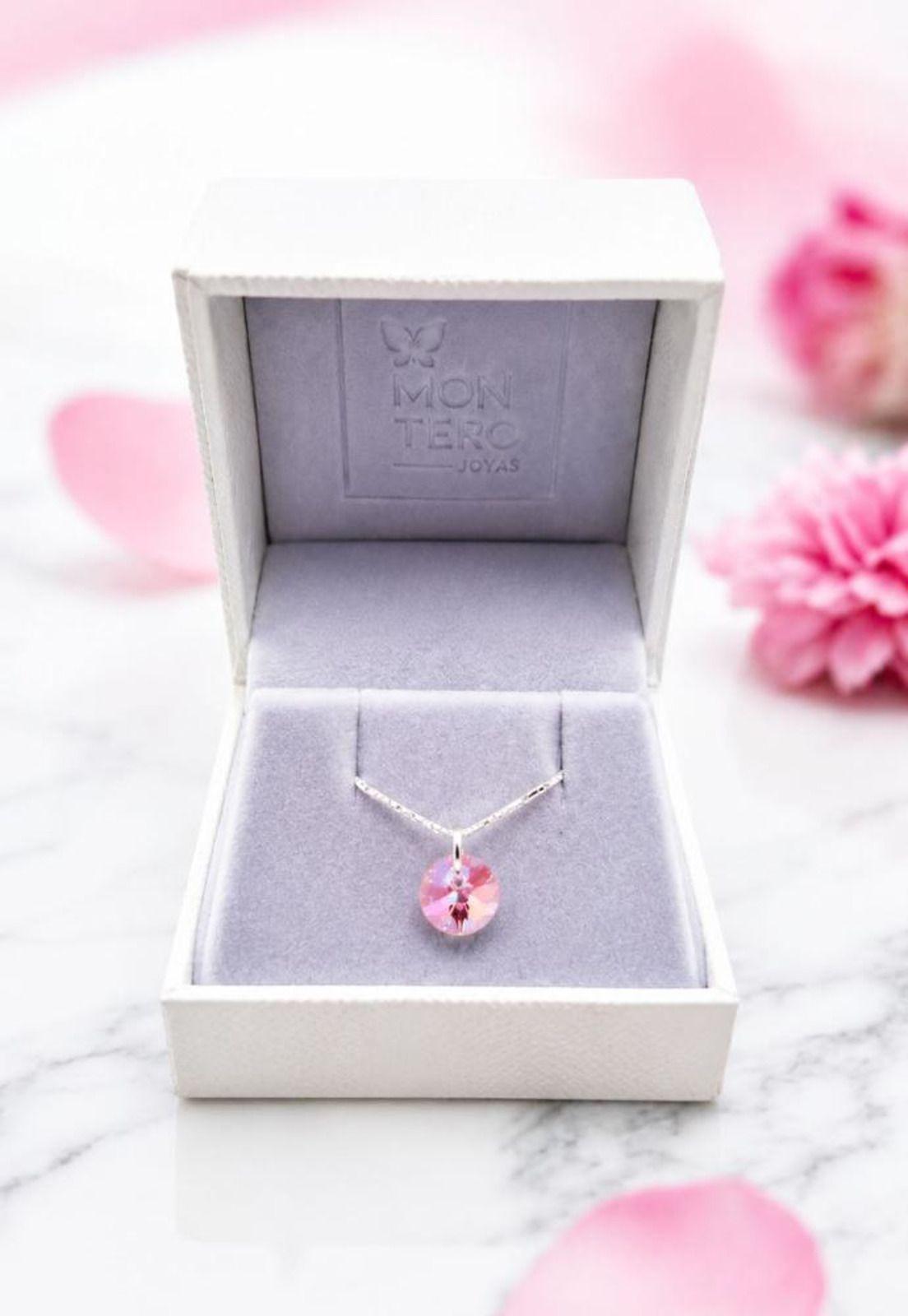 Collar Punto de Luz Plata 925 Cristal Swarovski® Light Rose-4